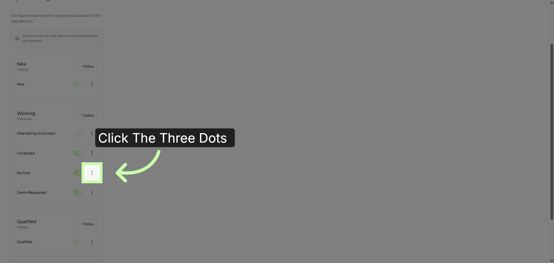 Click the Three Dots 