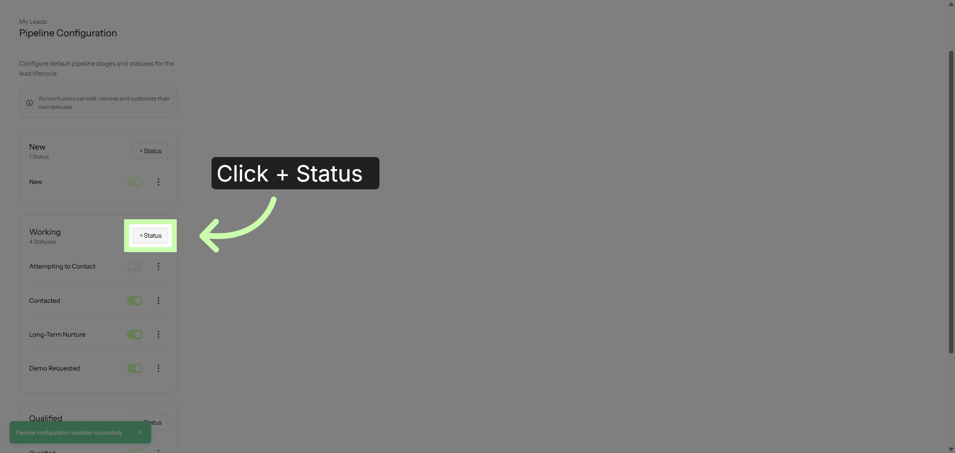 Add New Status