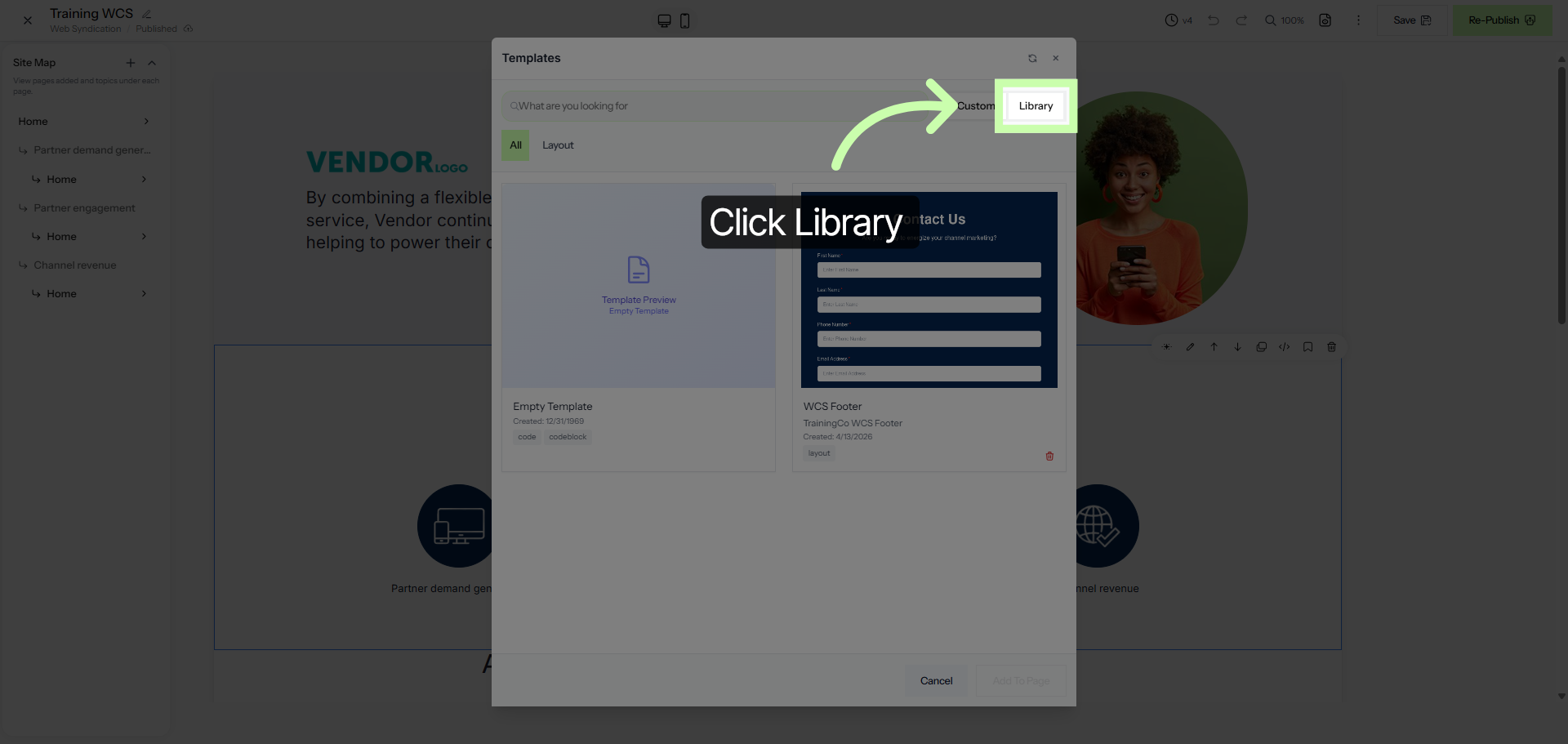 Navigate to Library