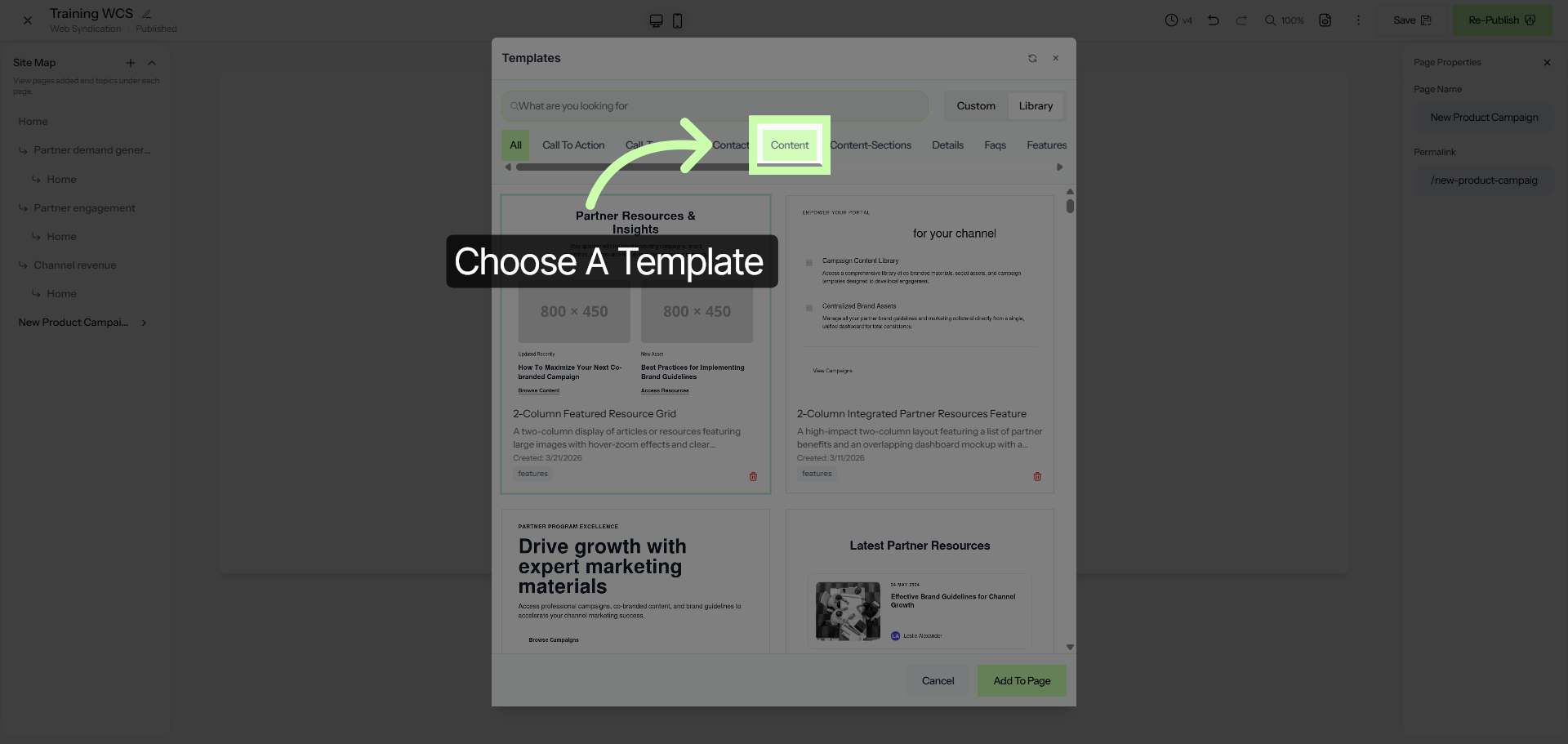 Access Content Section