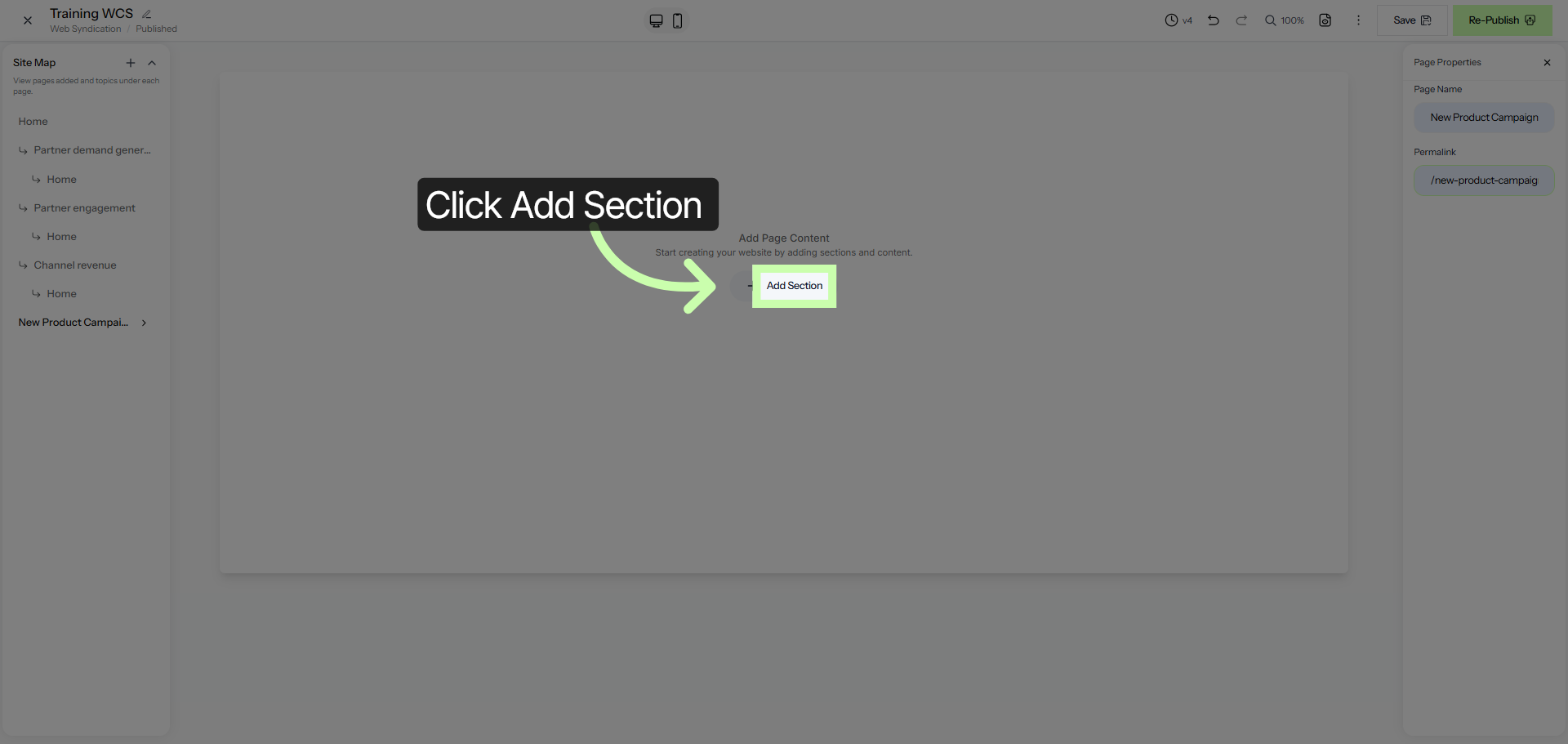 Add New Section