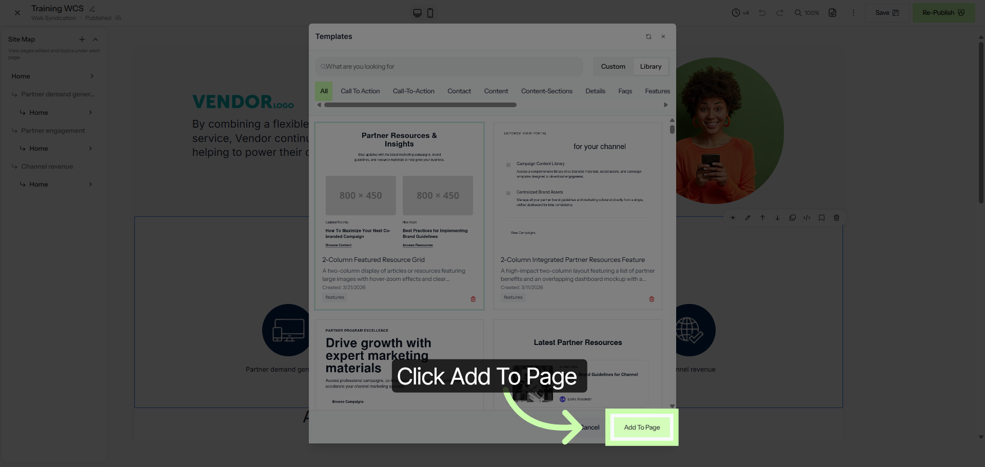 Add Content To Page