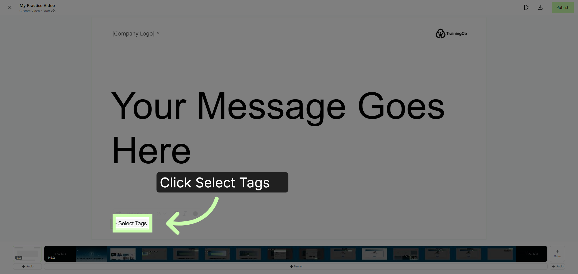 Open Tag Selection Menu