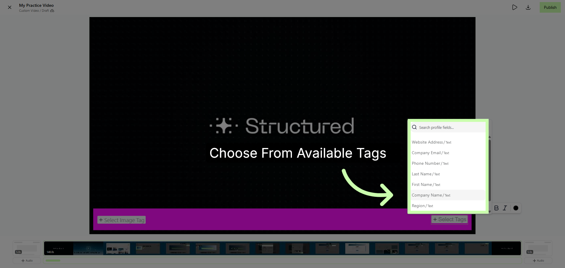 Choose your Desired Tags