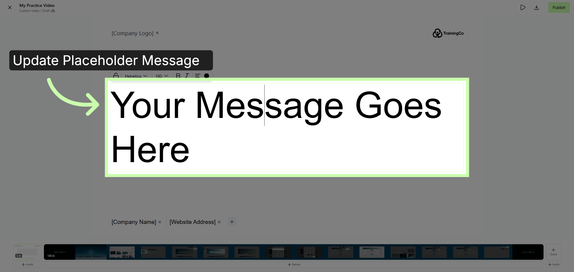 Update Placeholder Message