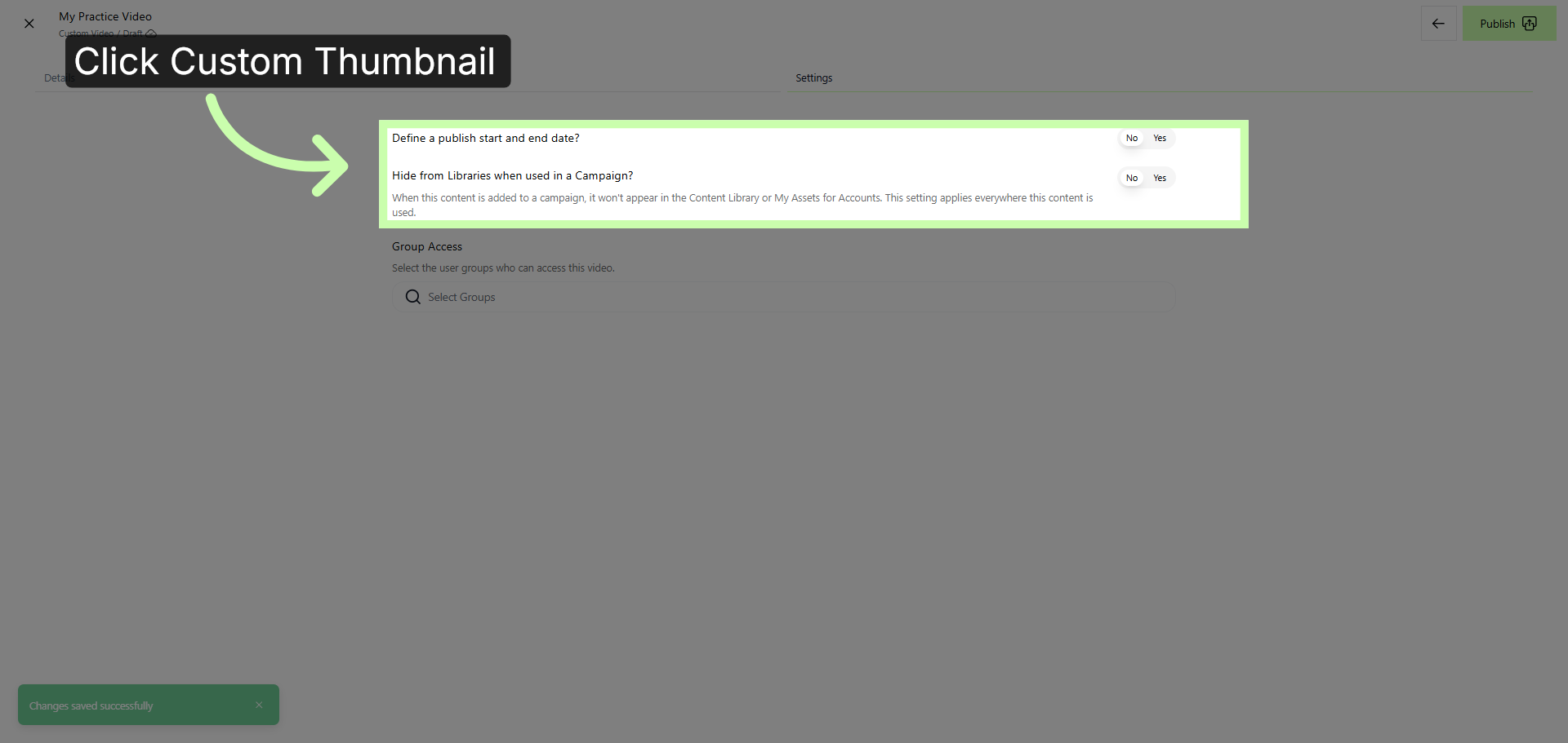 Access Thumbnail Settings Again