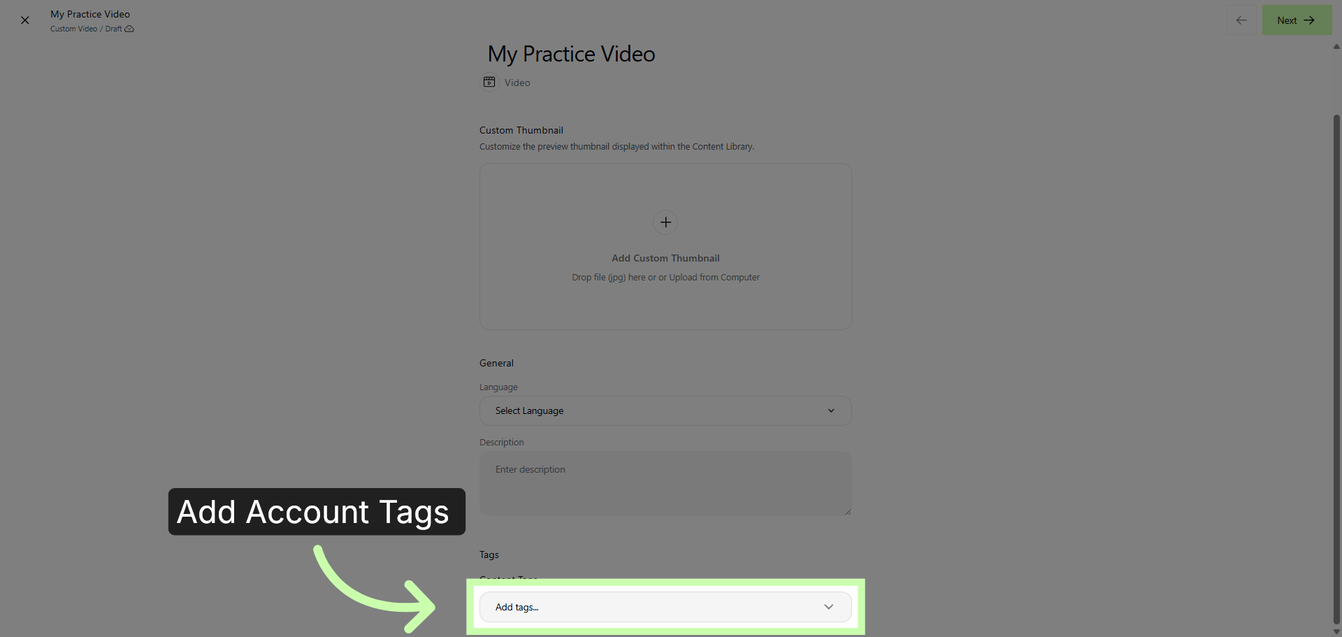 Add Content Tags