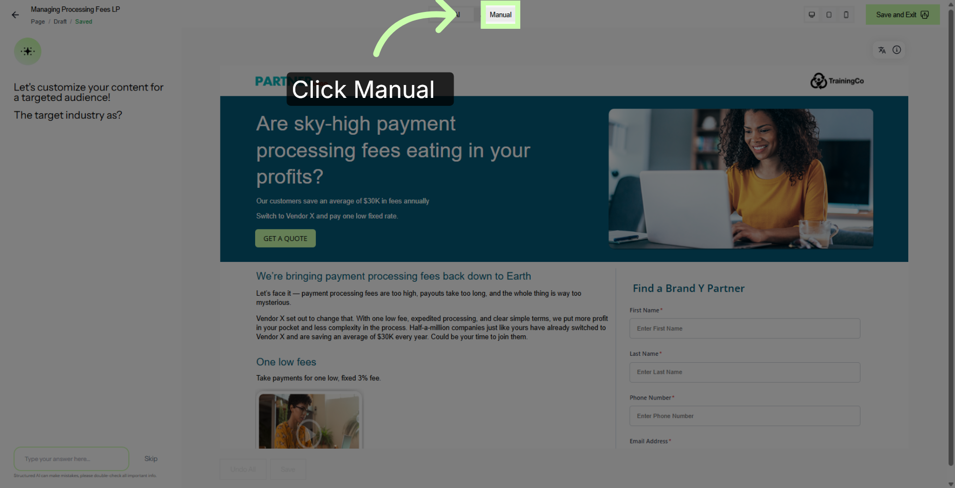 Access Manual Mode