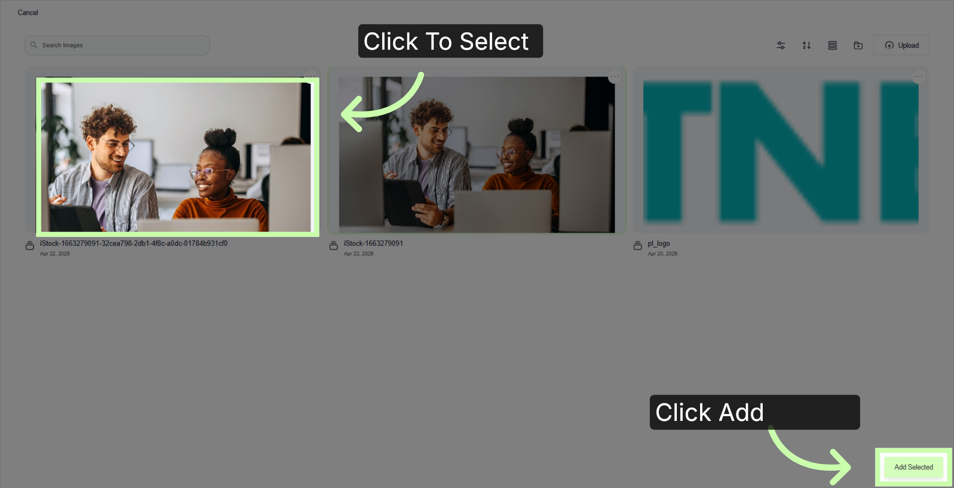 Add Selected Image