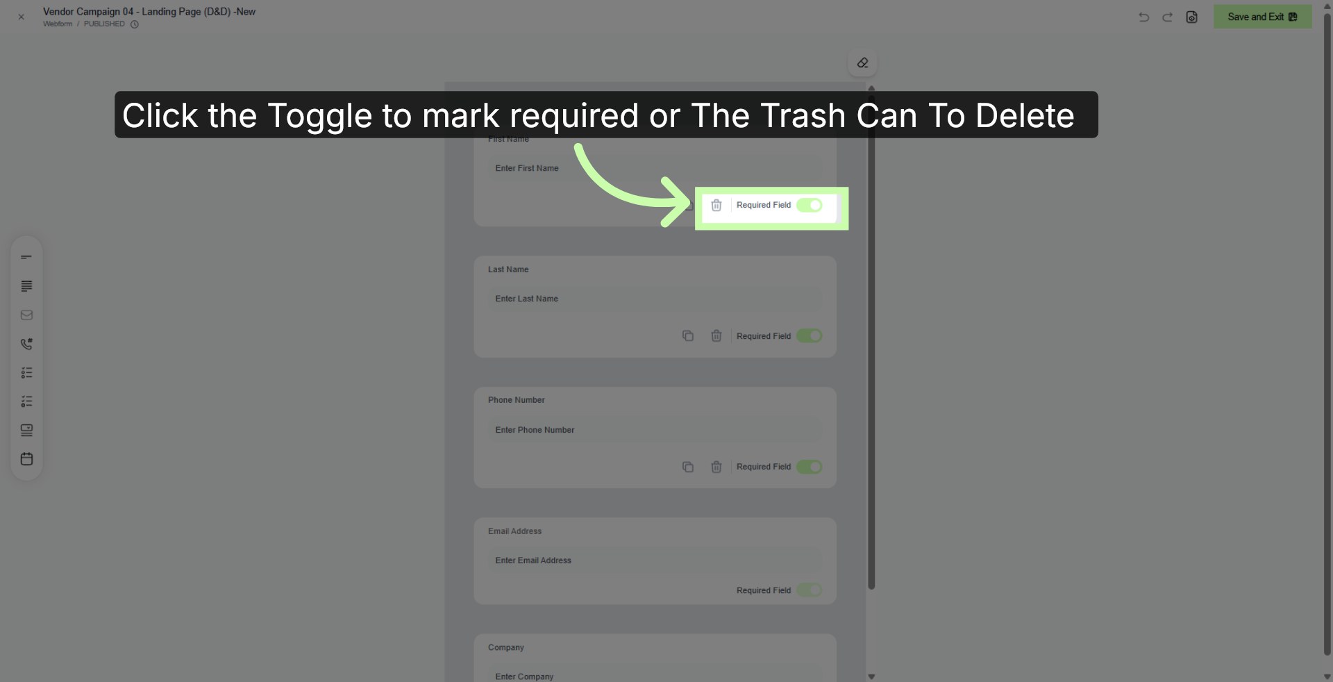 Access Required Field