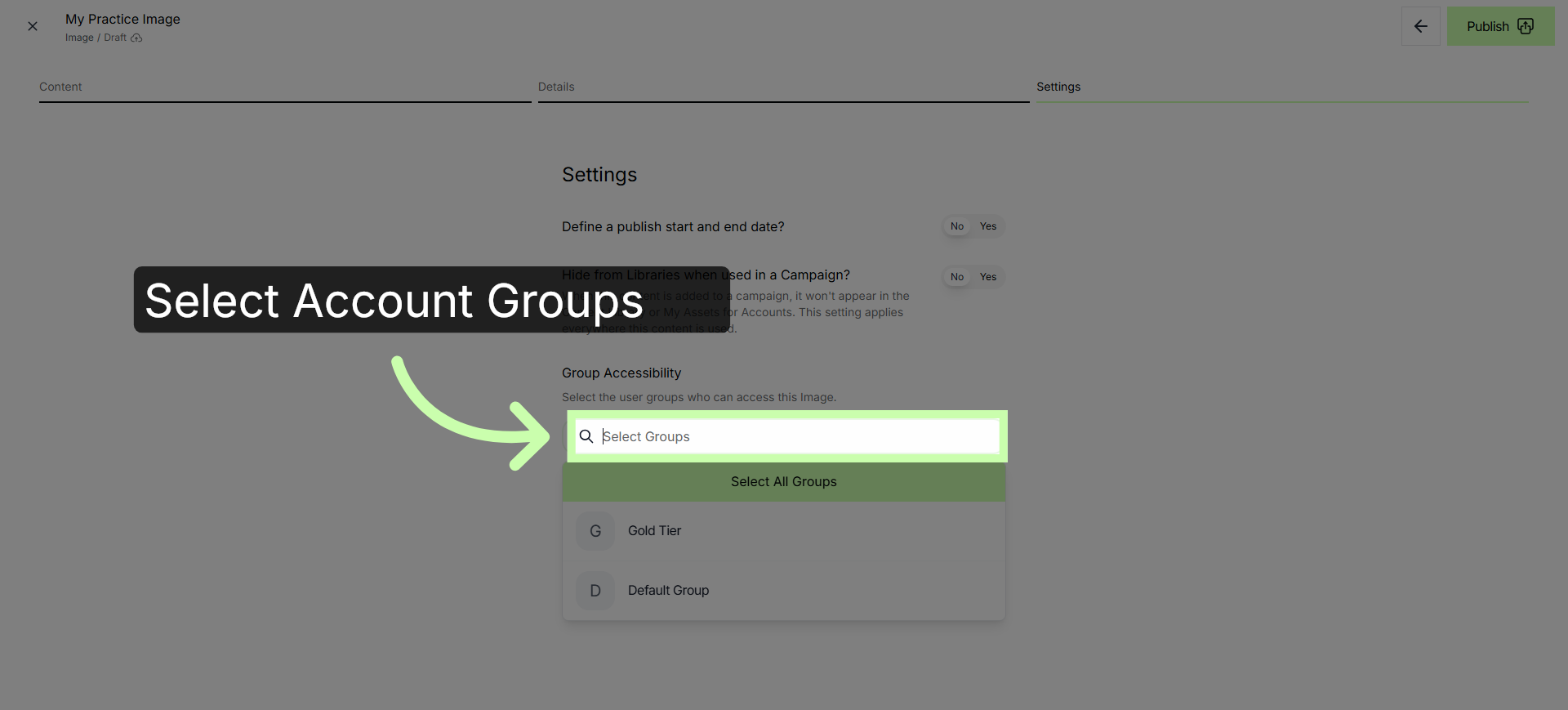 Select Account Groups