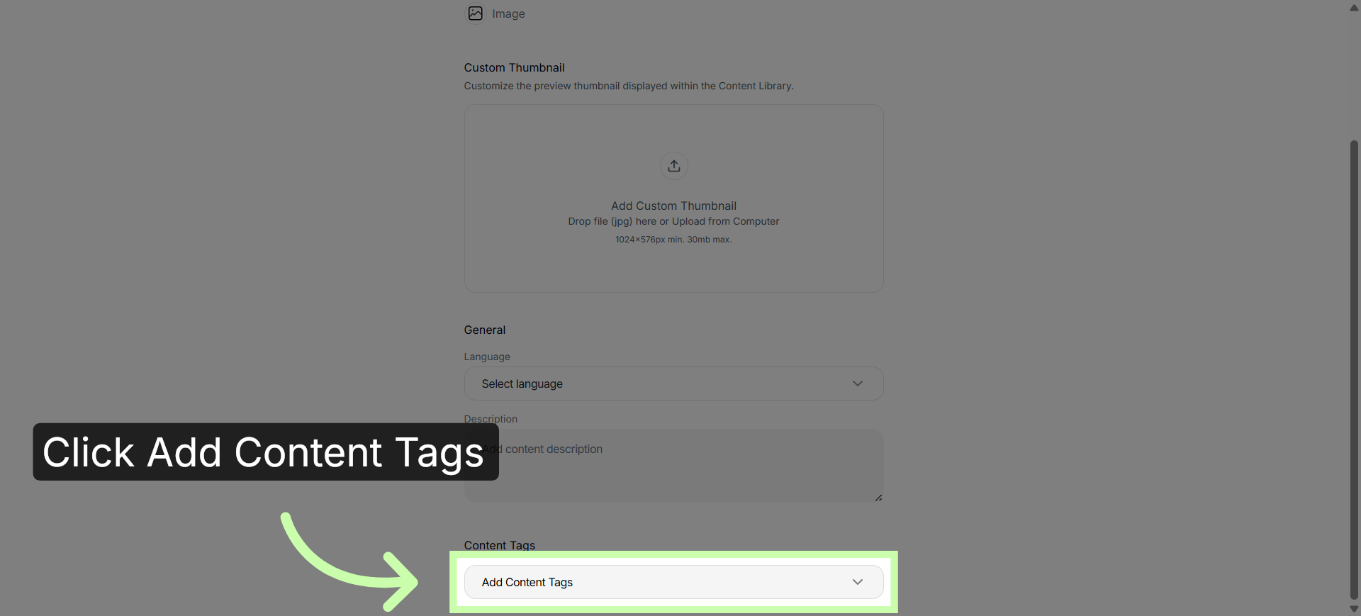 Add Content Tags