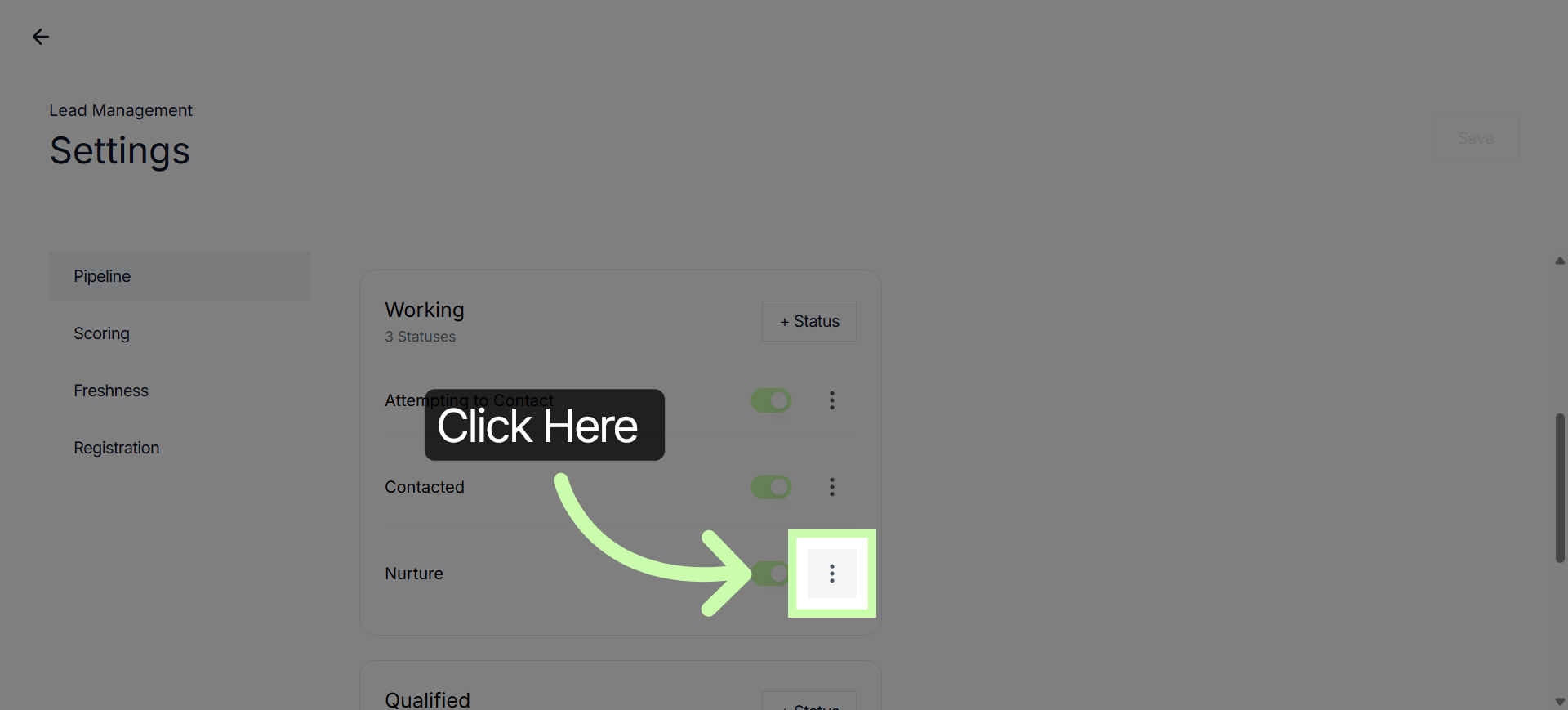 Open More Options for Nurture