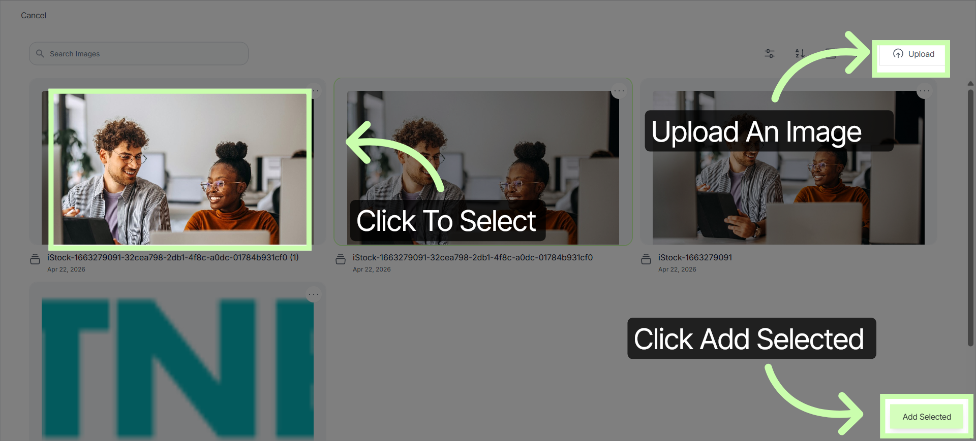 Add Selected Image