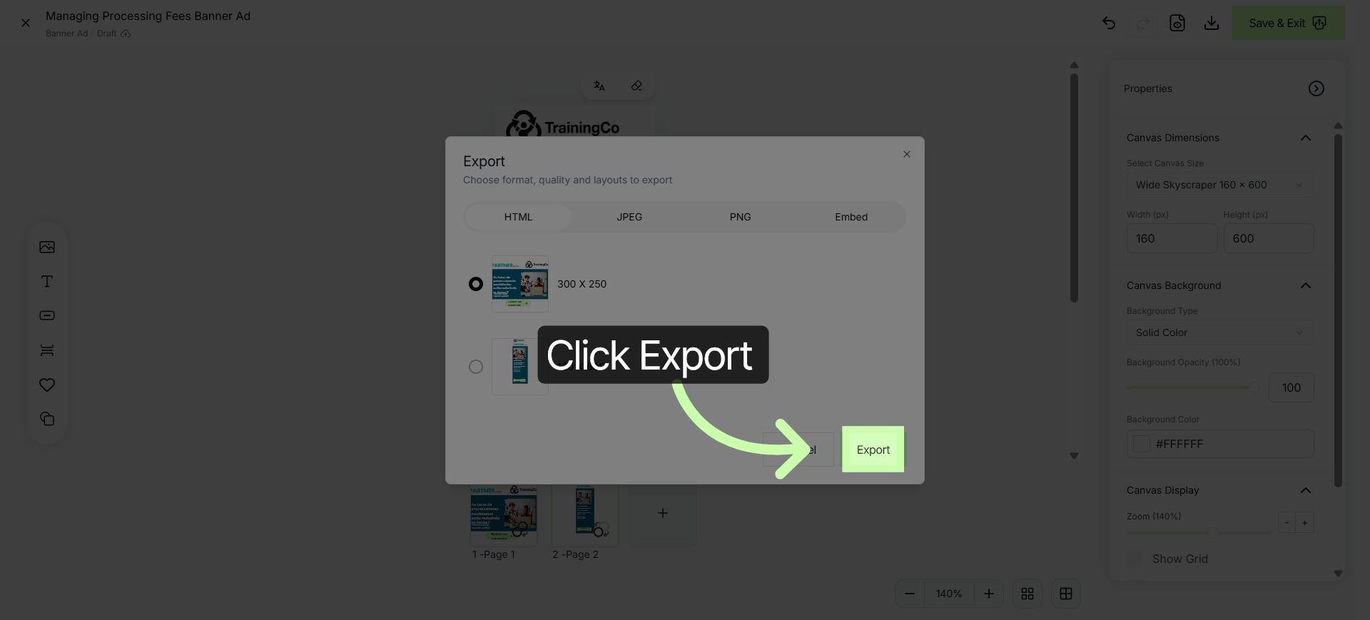Confirm Export
