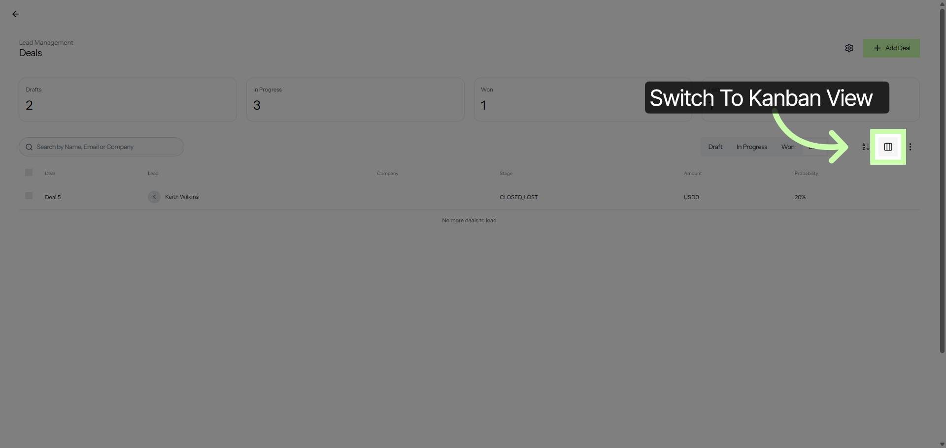 Switch To Kanban View