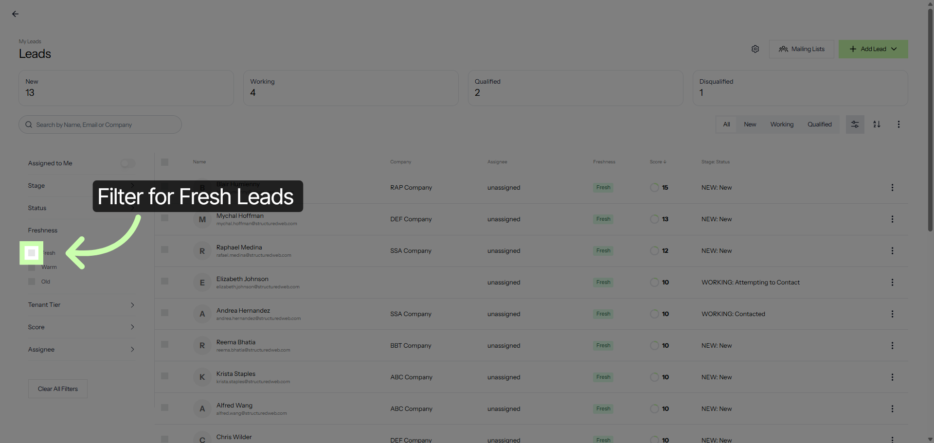 Select Fresh Leads