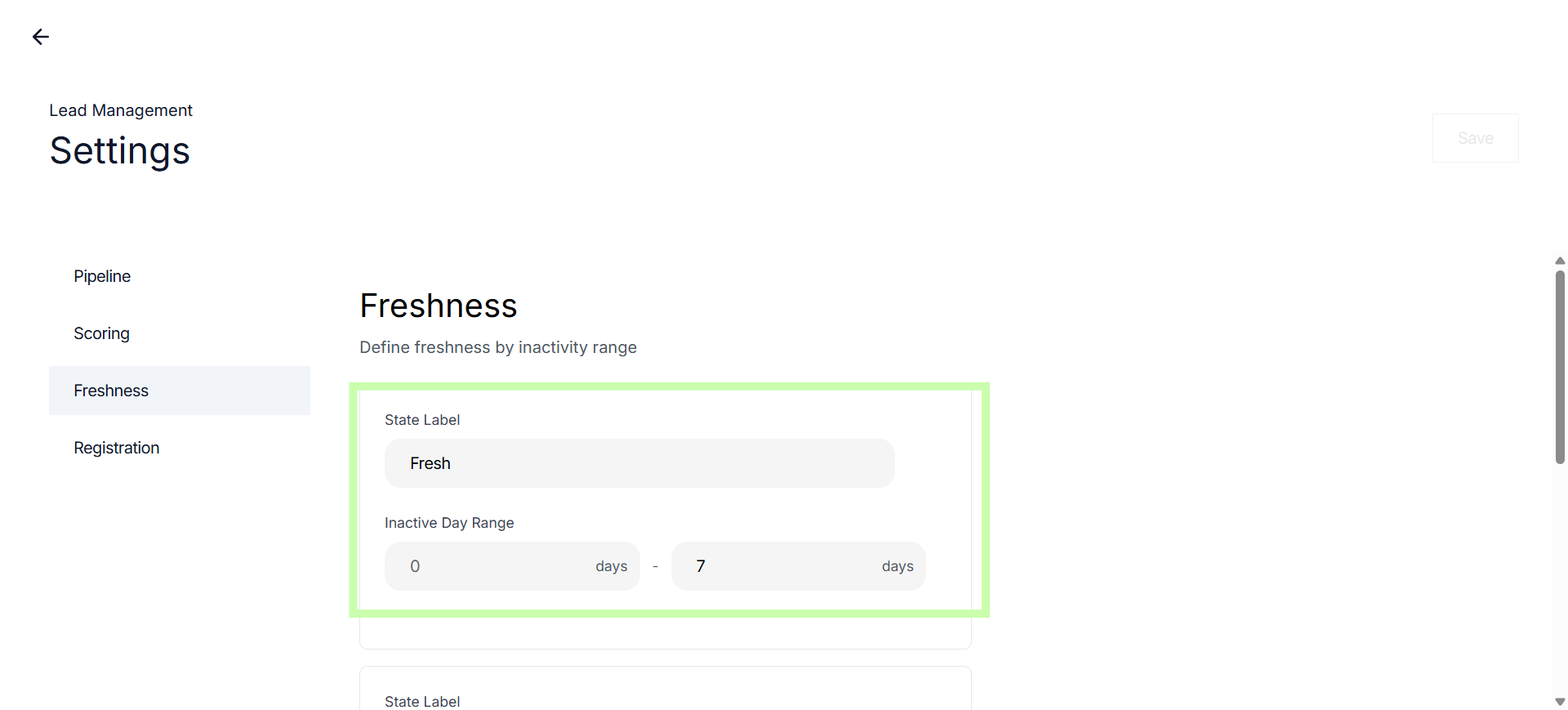 Access Freshness Section