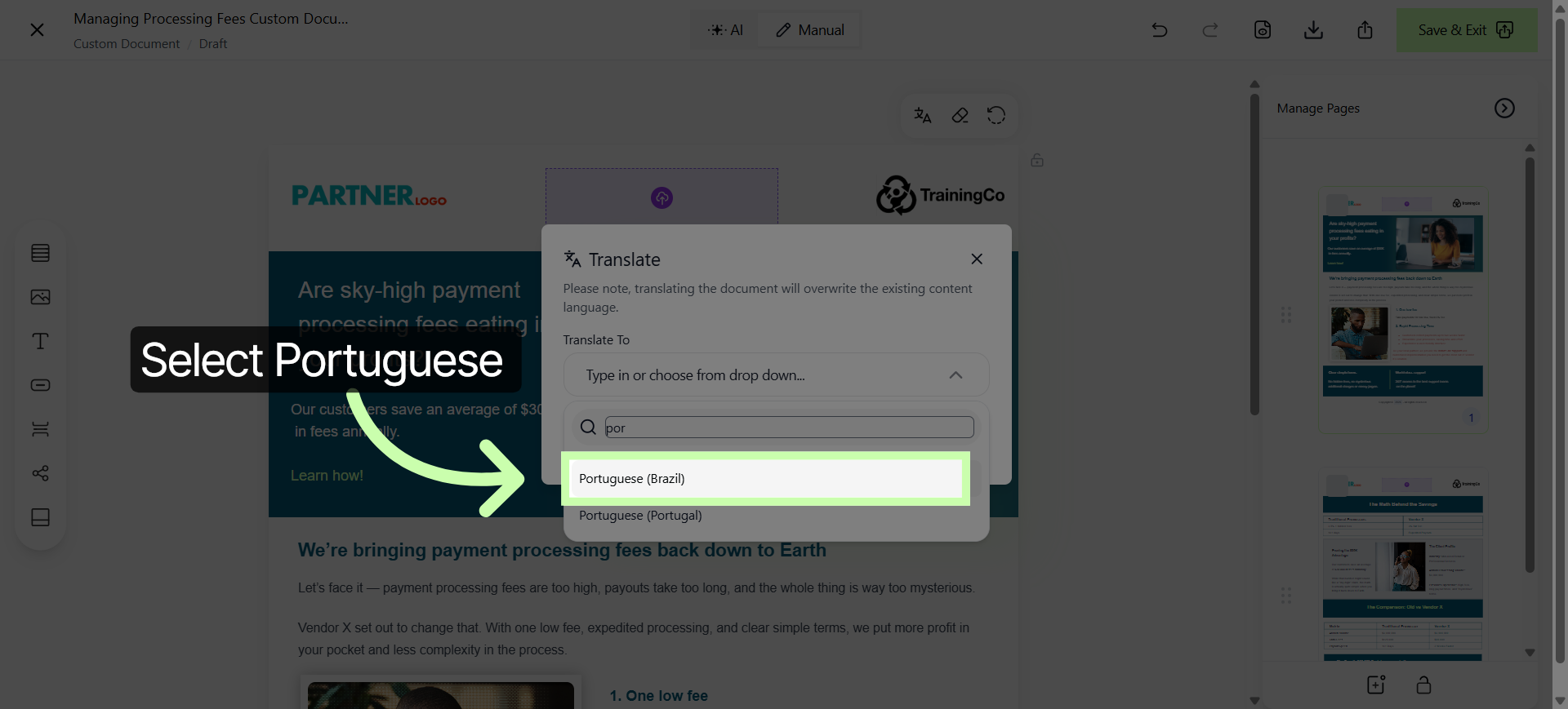 Choose Preferred Language