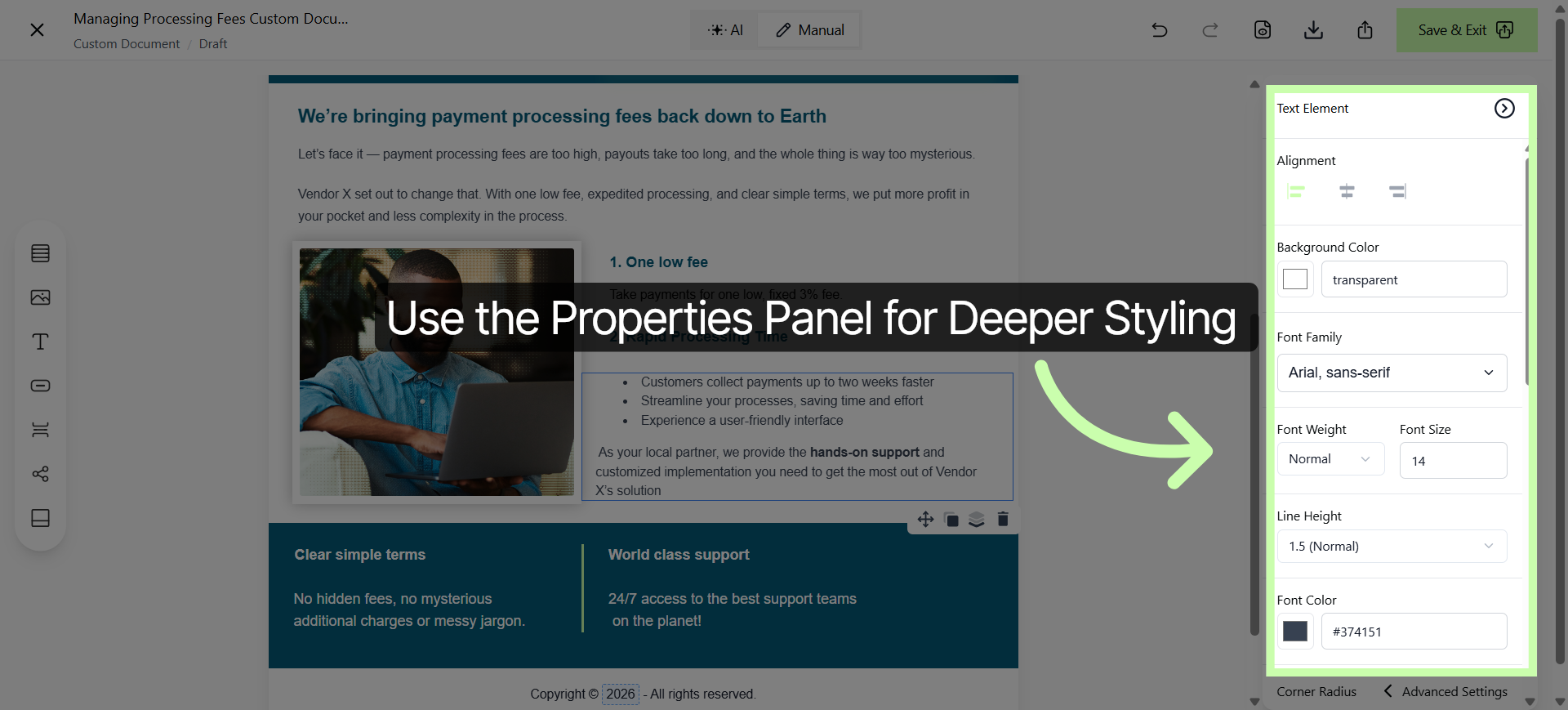 Use the Properties Panel