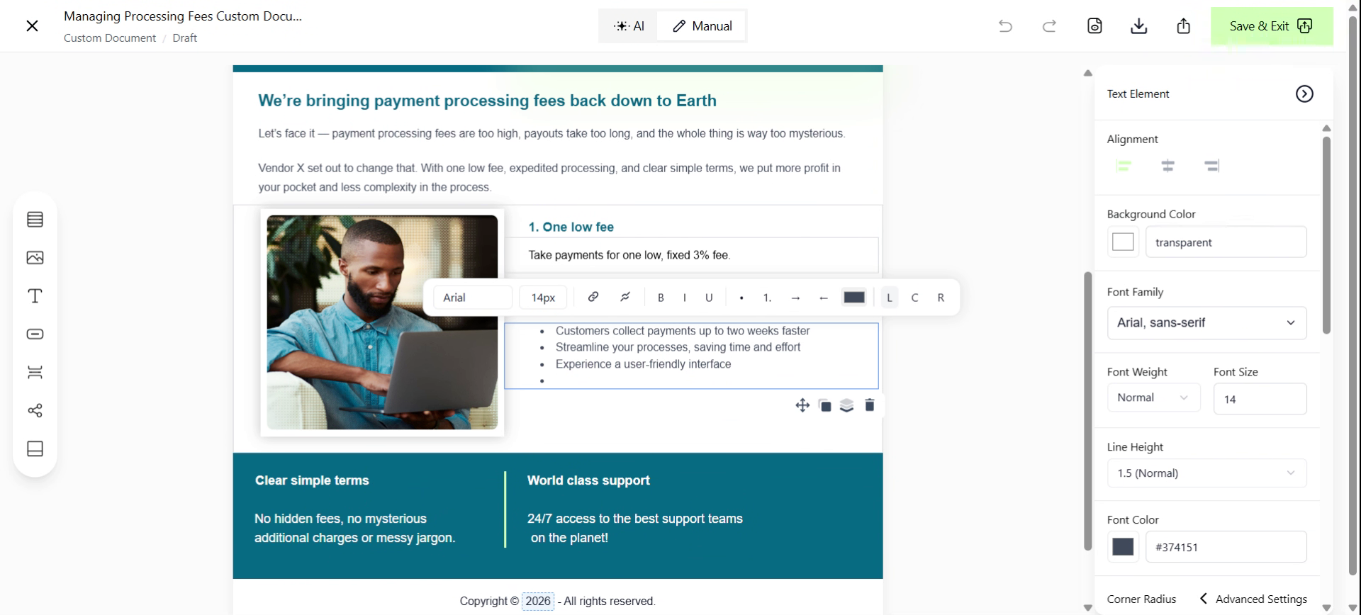 Enter Customer Benefits Text