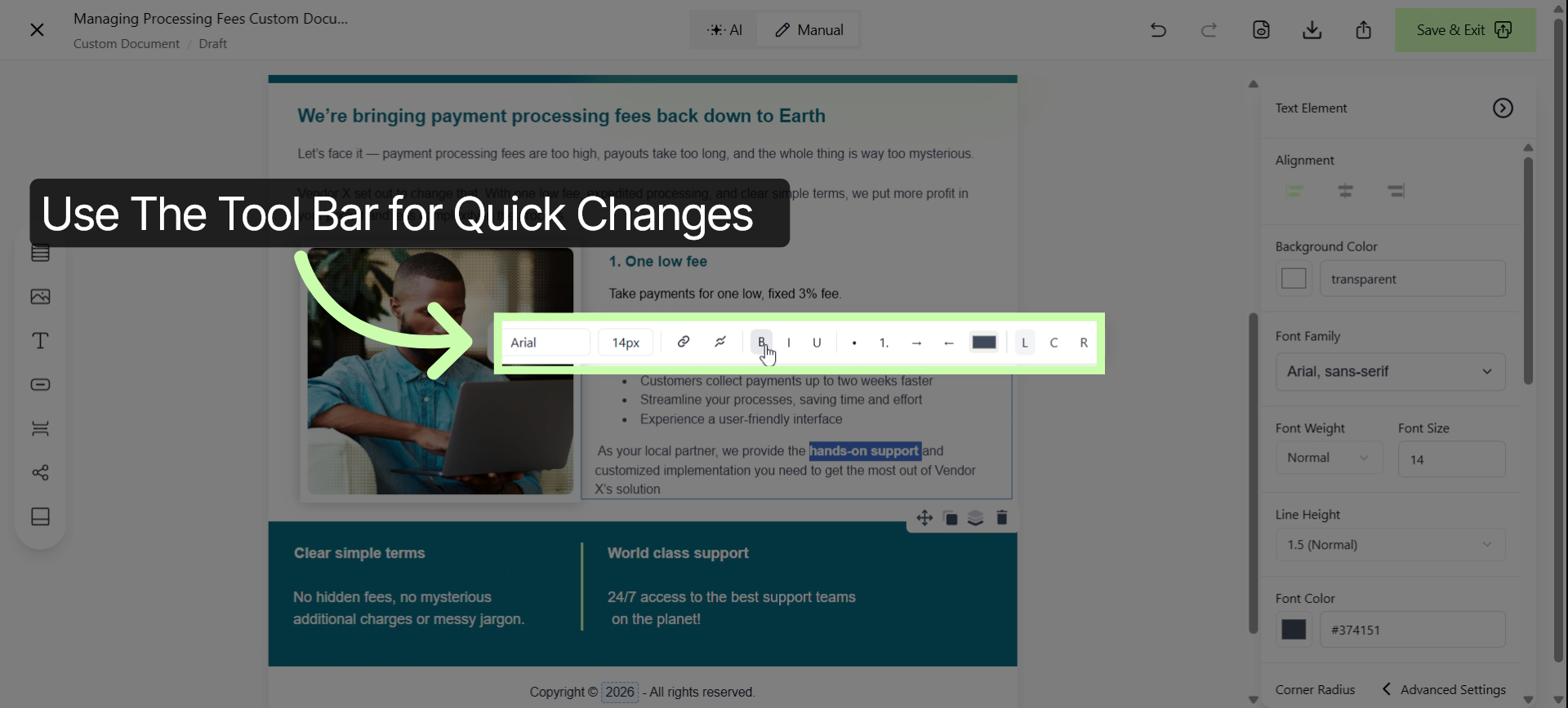 Update Customer Benefits Content