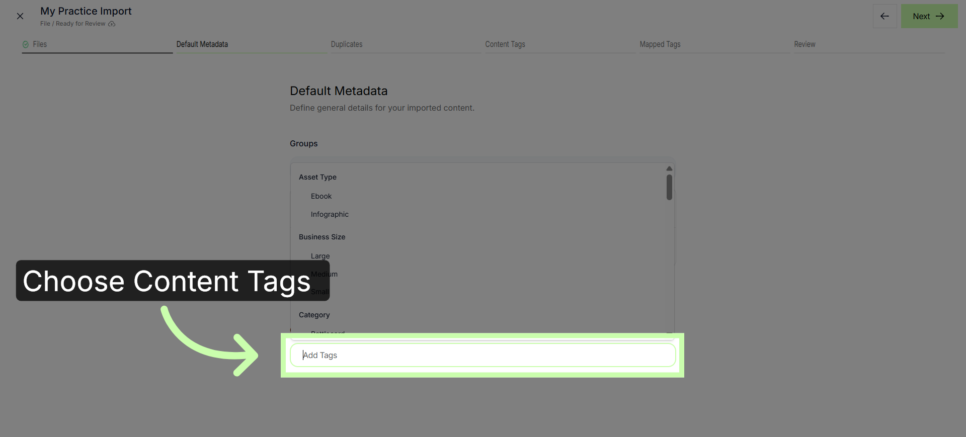 Open Content Tags