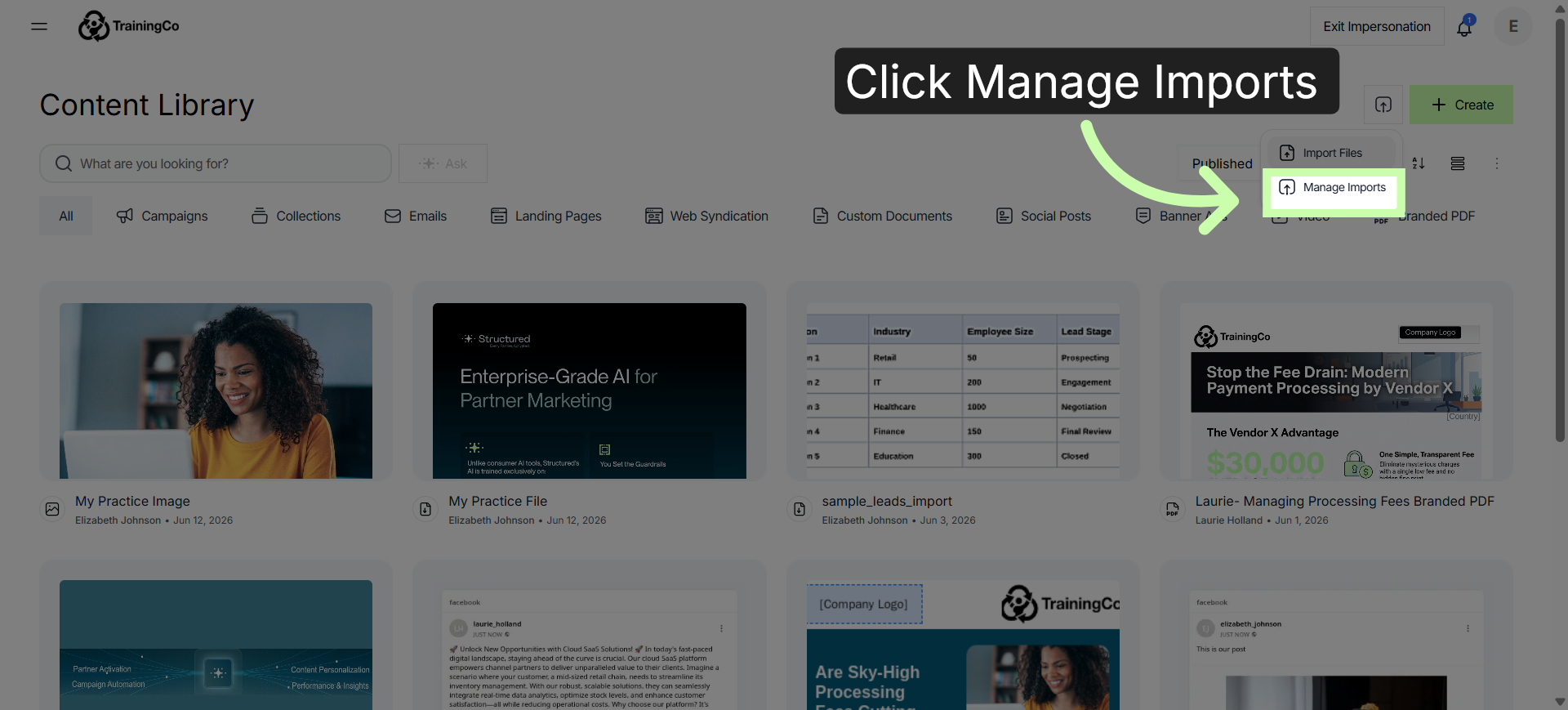 Access Manage Imports
