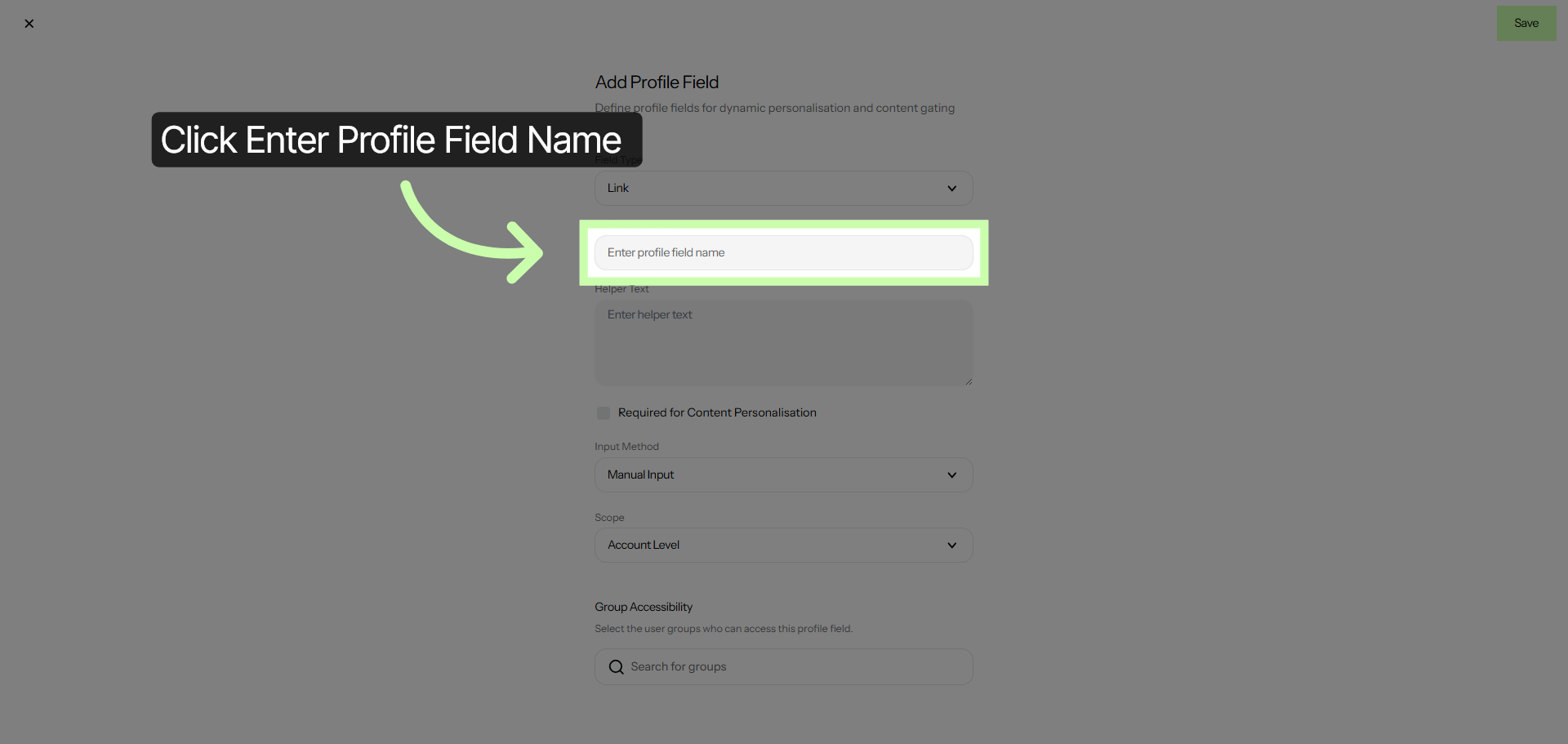 Enter Field Name