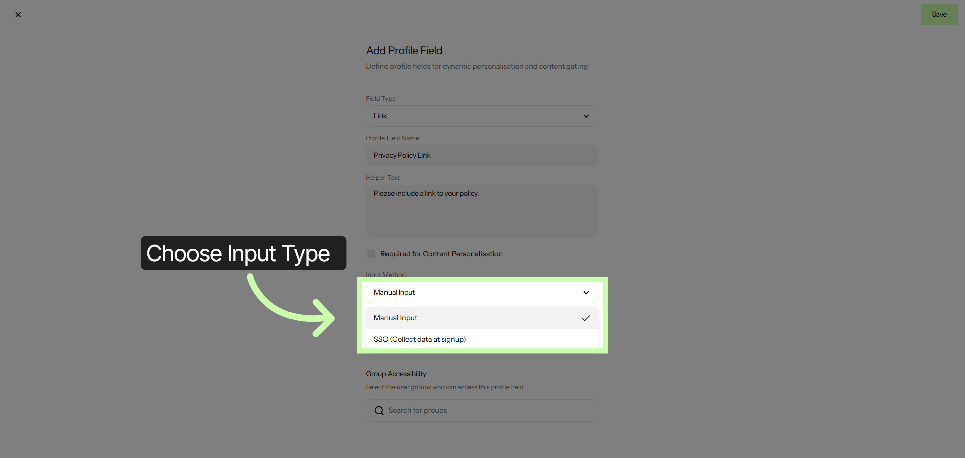 Confirm Manual Input Setting
