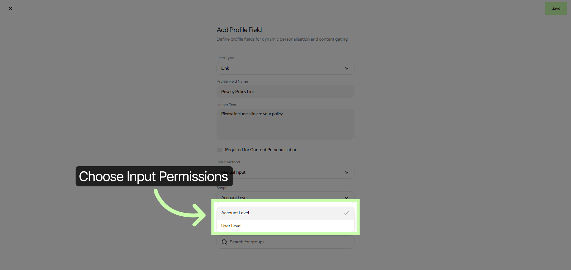Confirm Account Level Setting