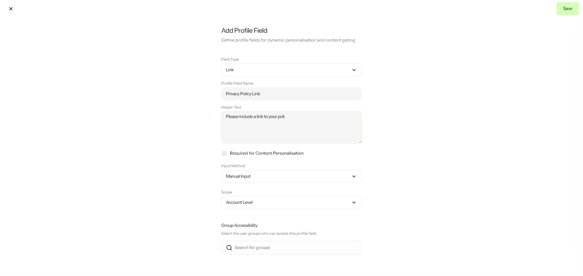 Provide Helper Text Details