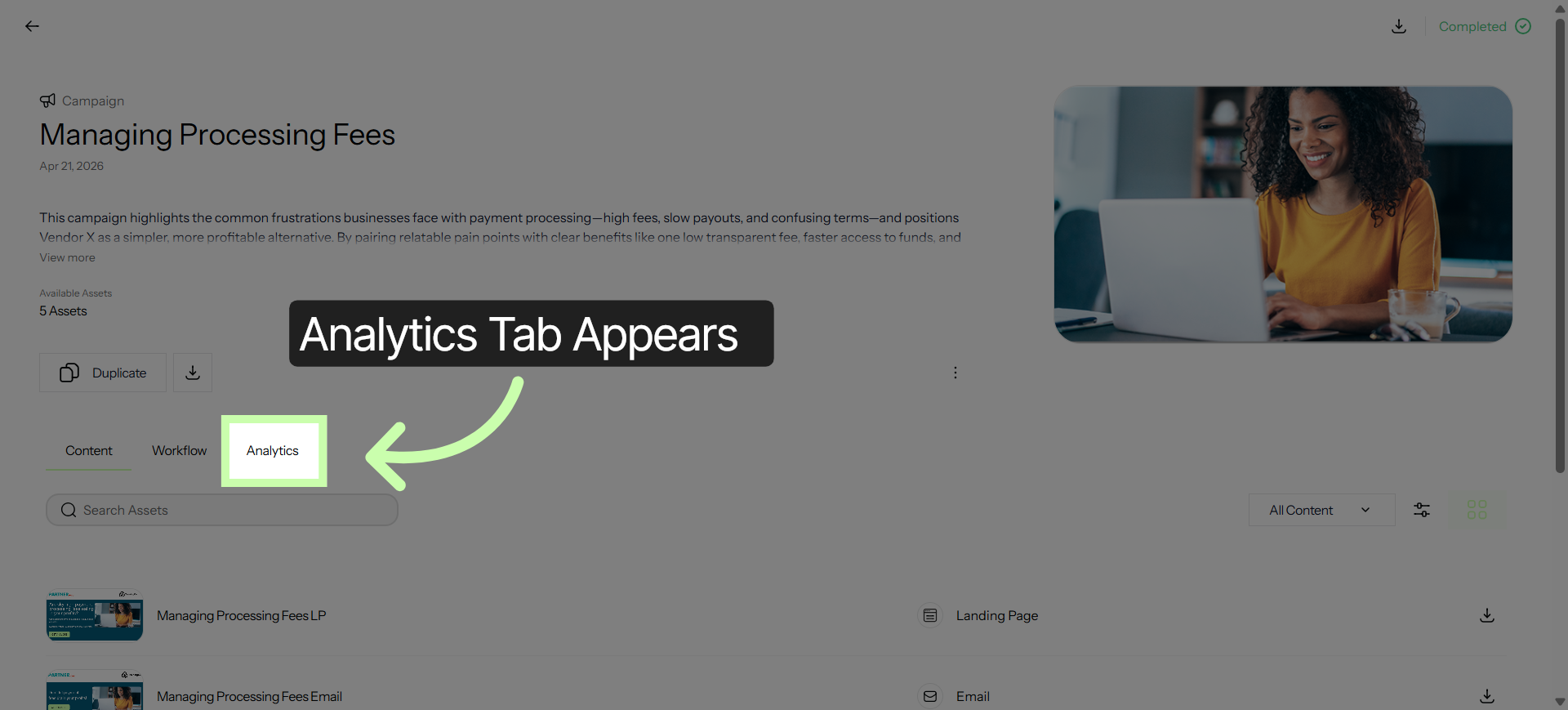 View Analytics Tab