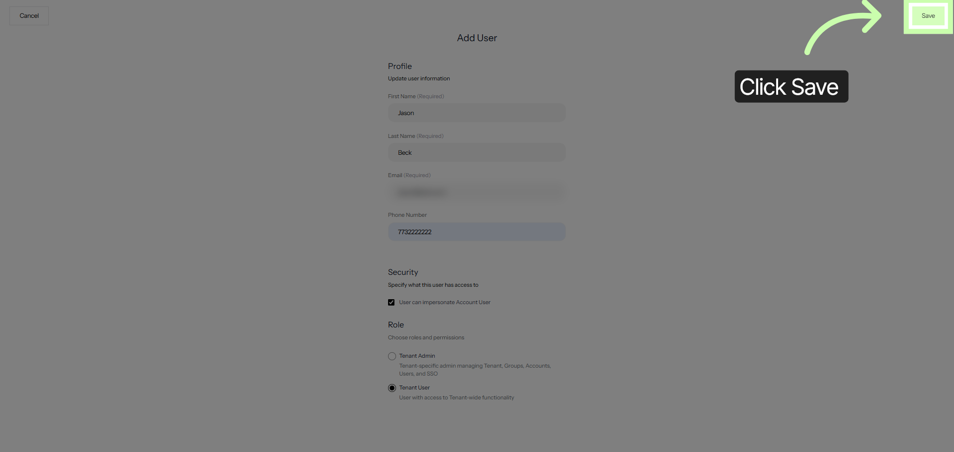 Save New User