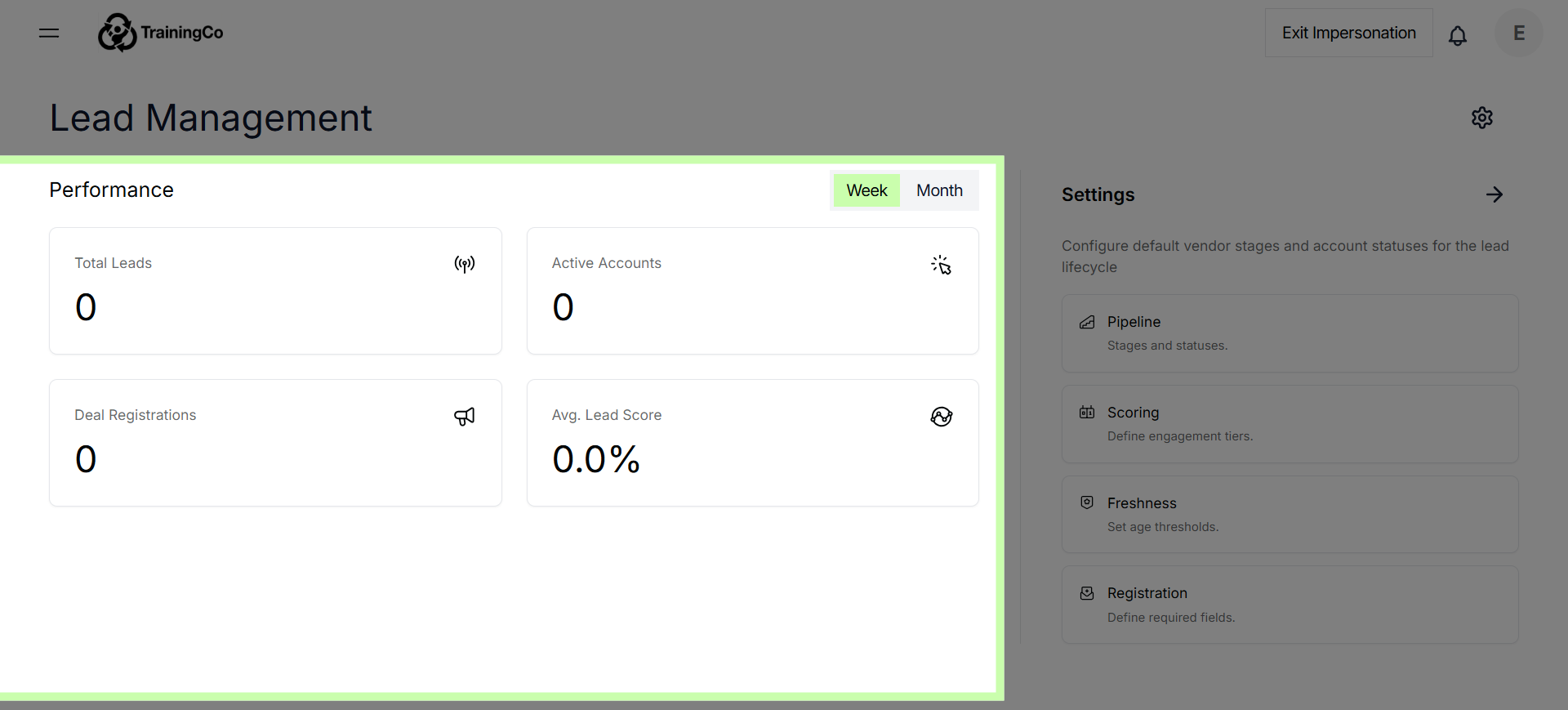 Access Lead Management Settings