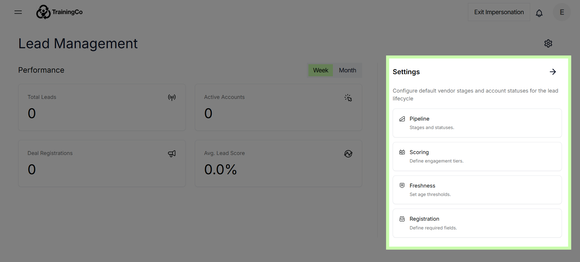 Open Vendor Stages Configuration