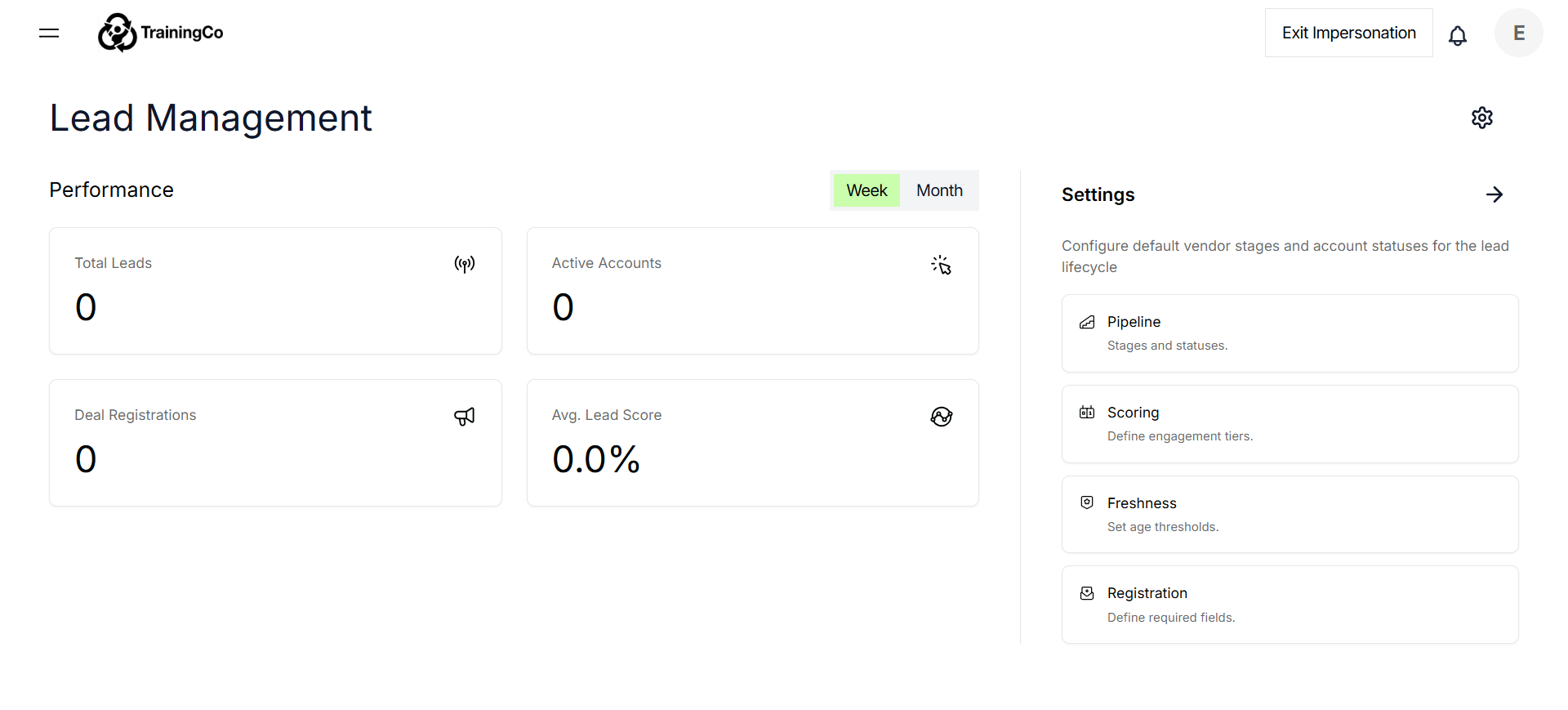 Access Lead Management Settings