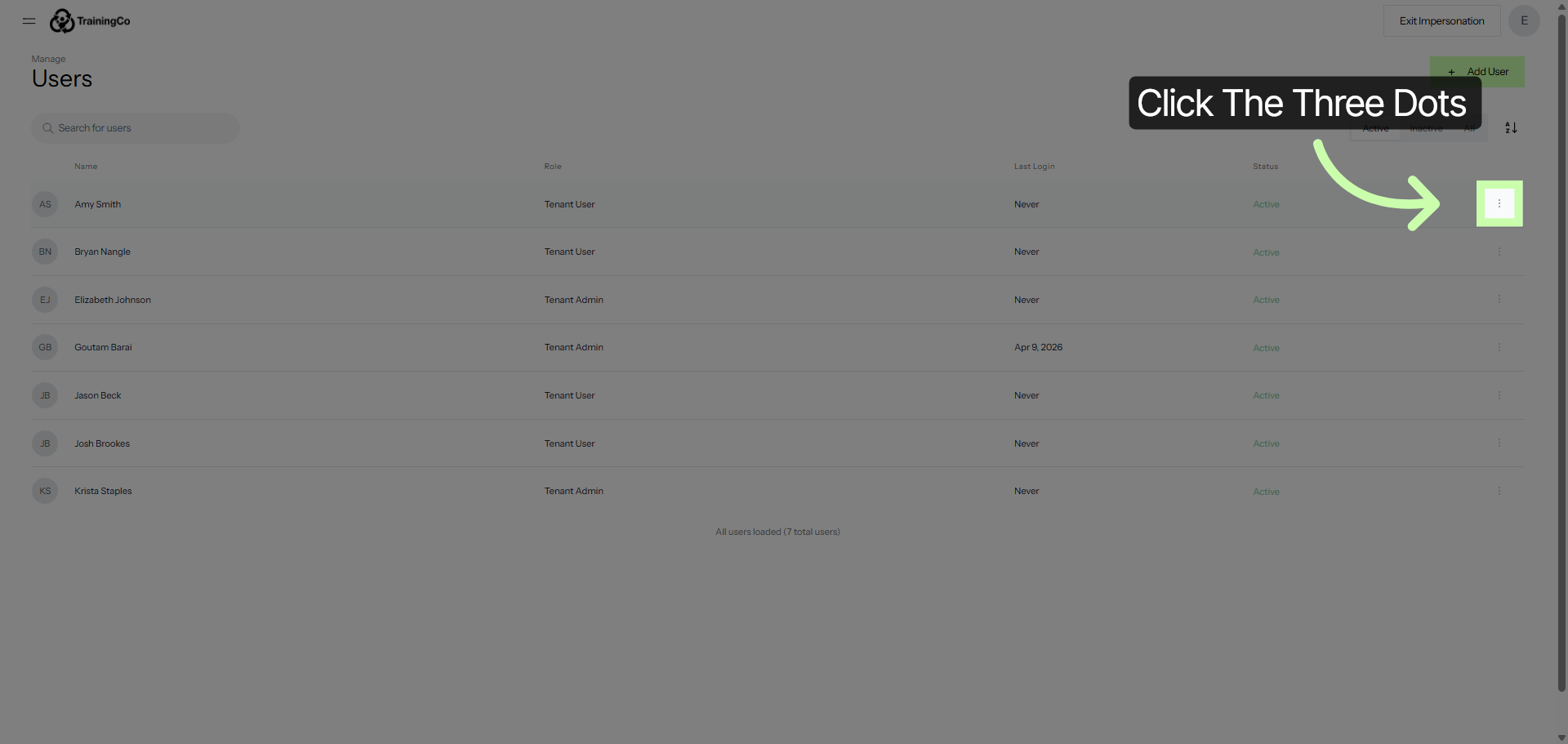 Open User Options Menu