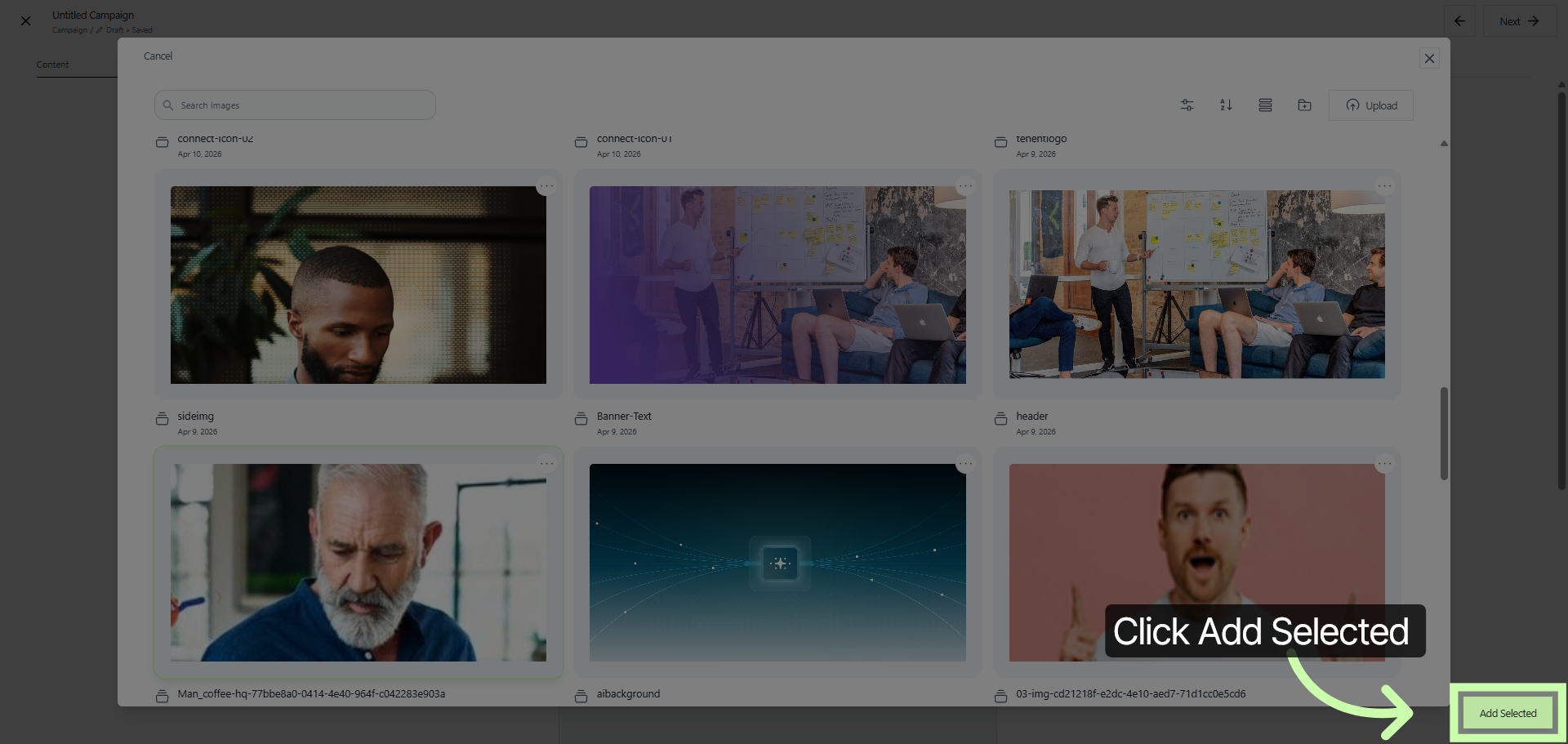 Add Selected Cover Media