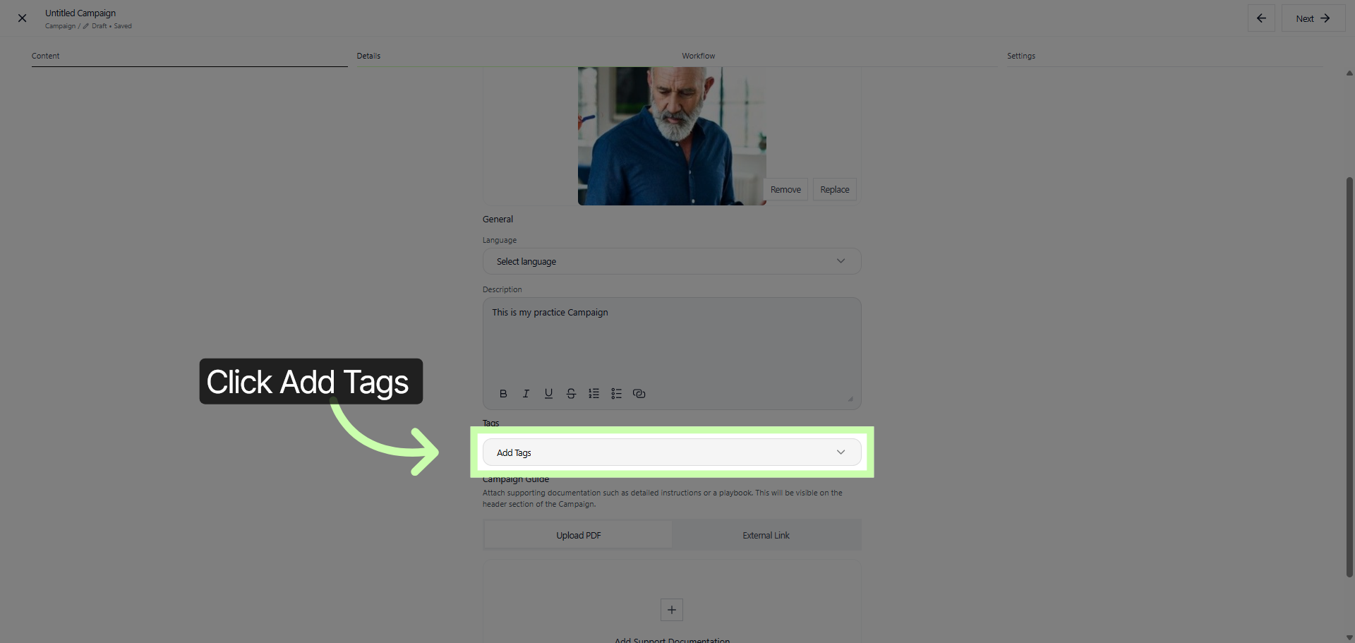Open Tagging Options