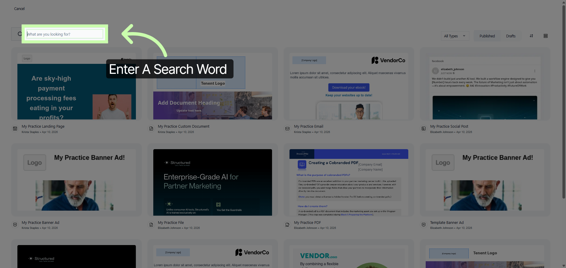 Open Search Field