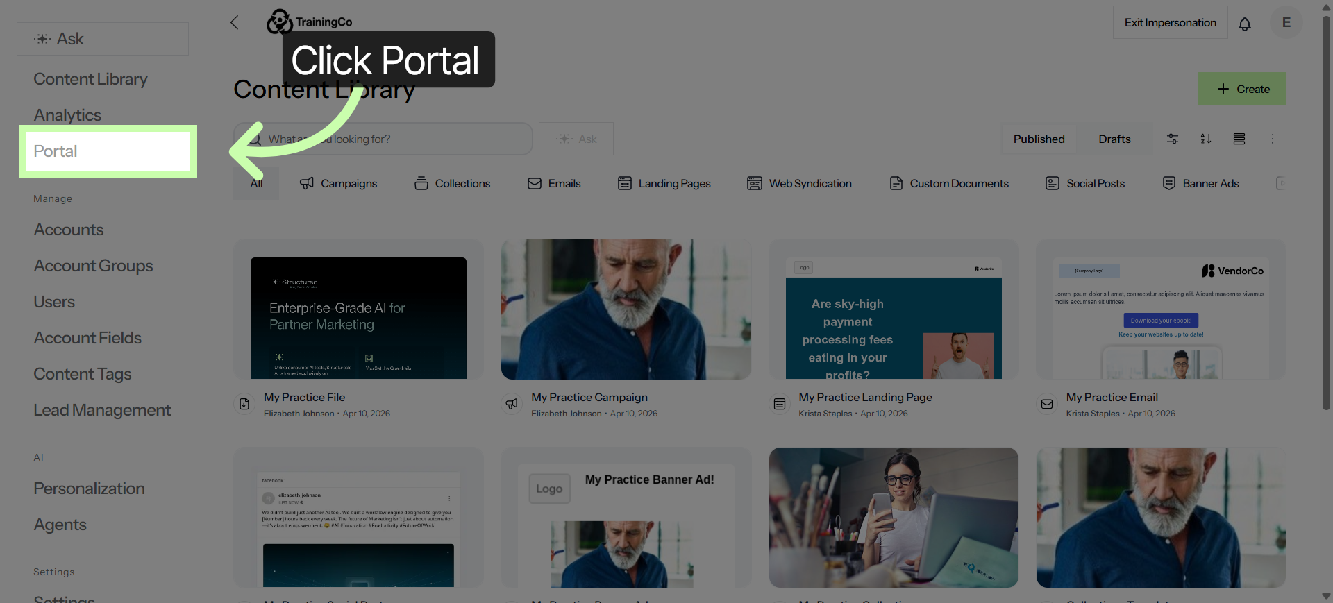 Access Portal Section