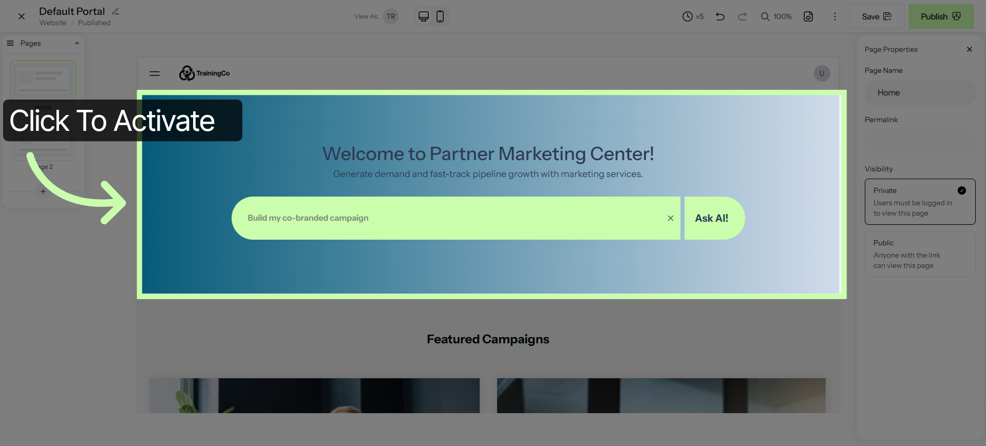Edit Welcome Message