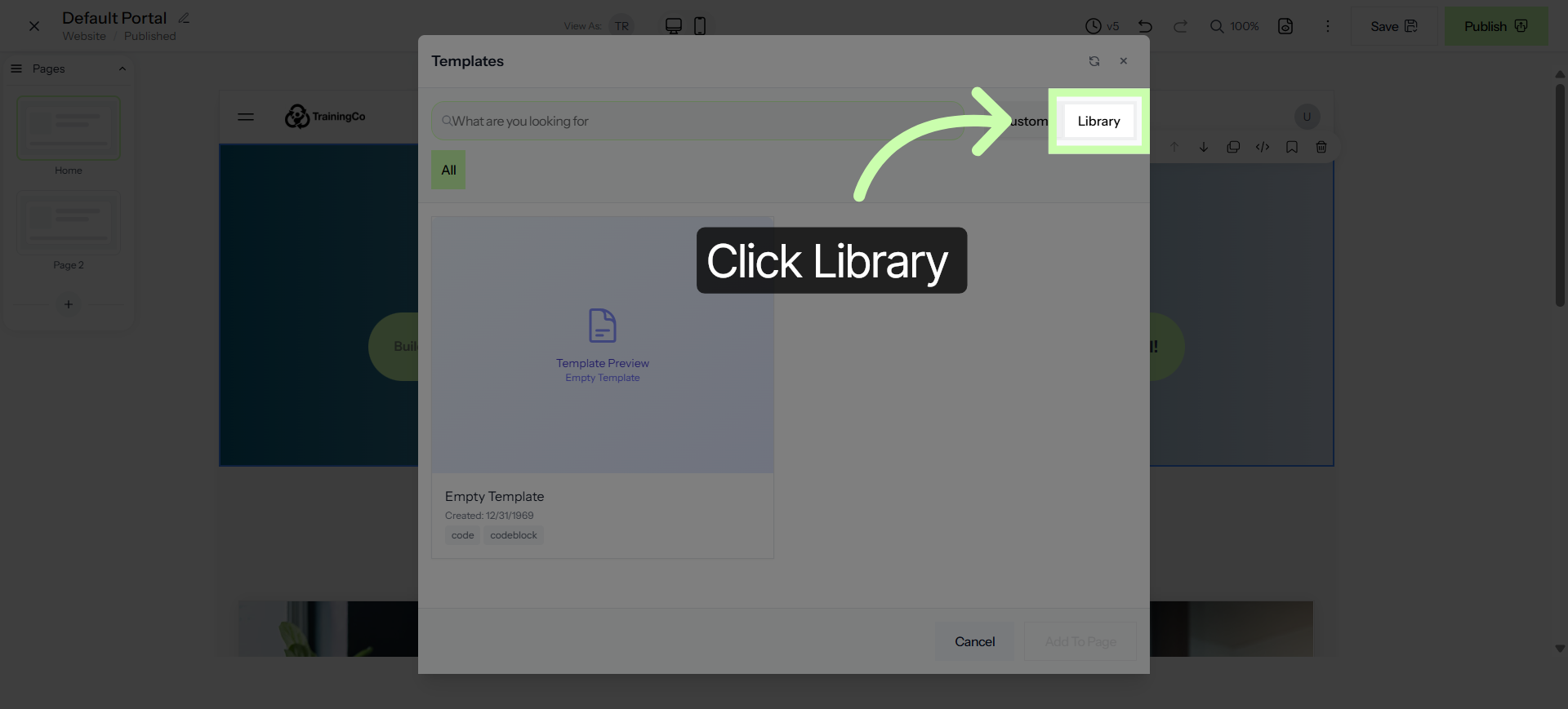 Navigate to Library Tab