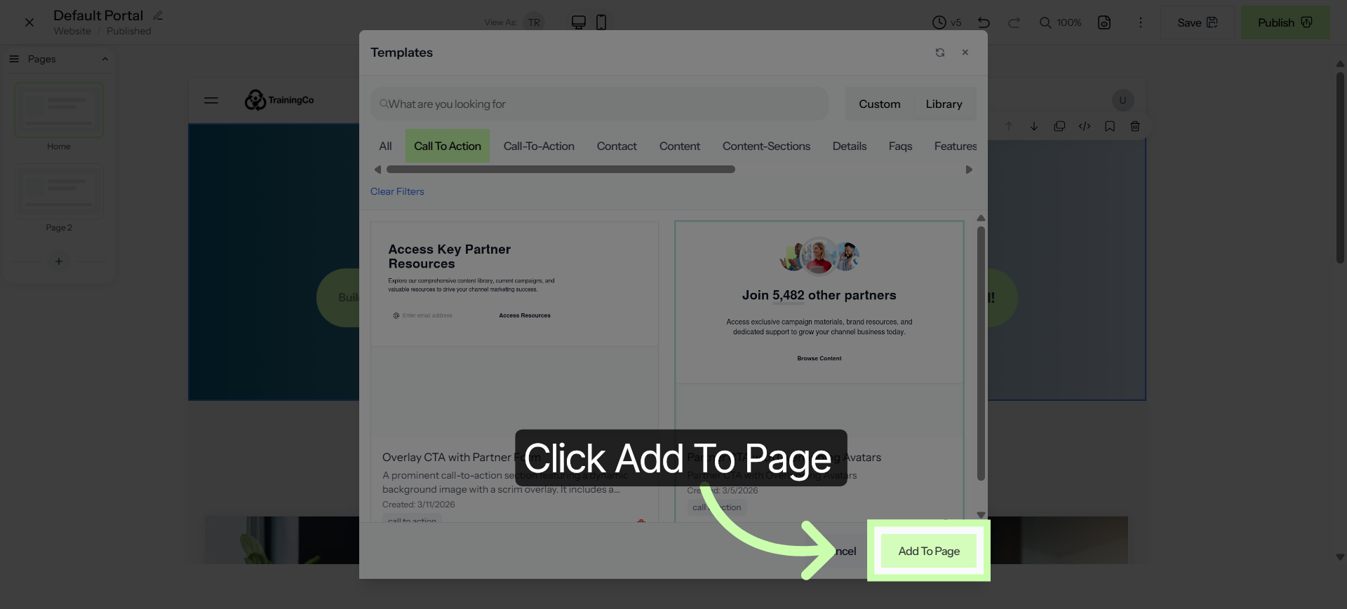 Add Component To Page