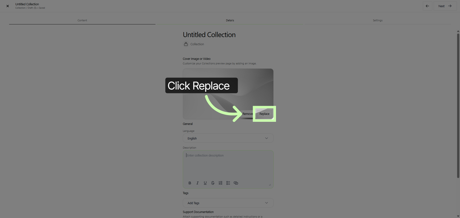 Change Cover Image