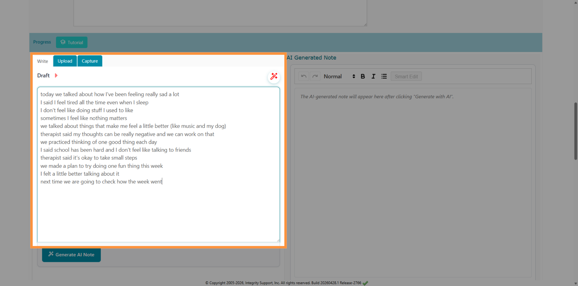 Add Detailed Session Notes
