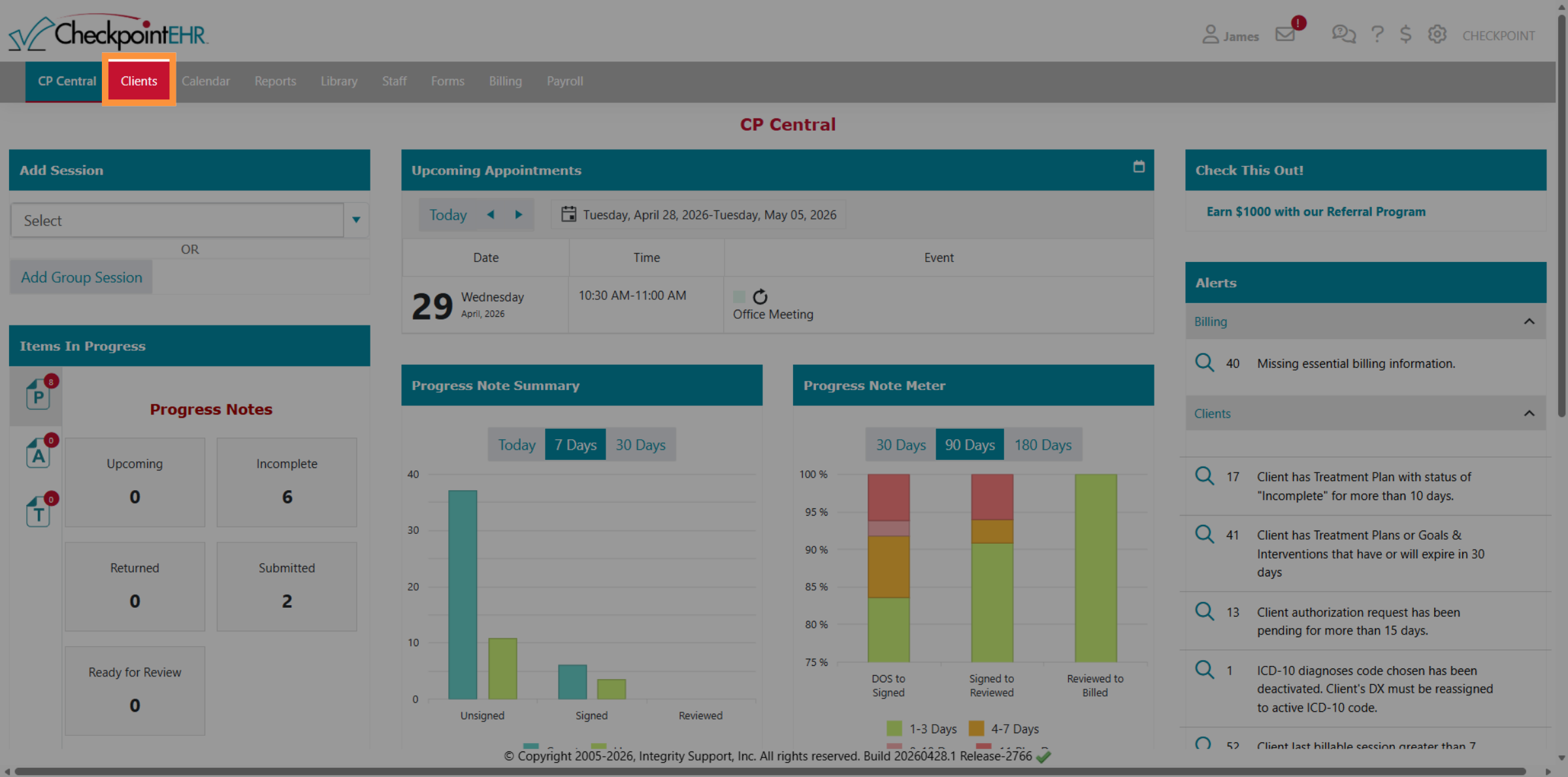 Access Clients Section