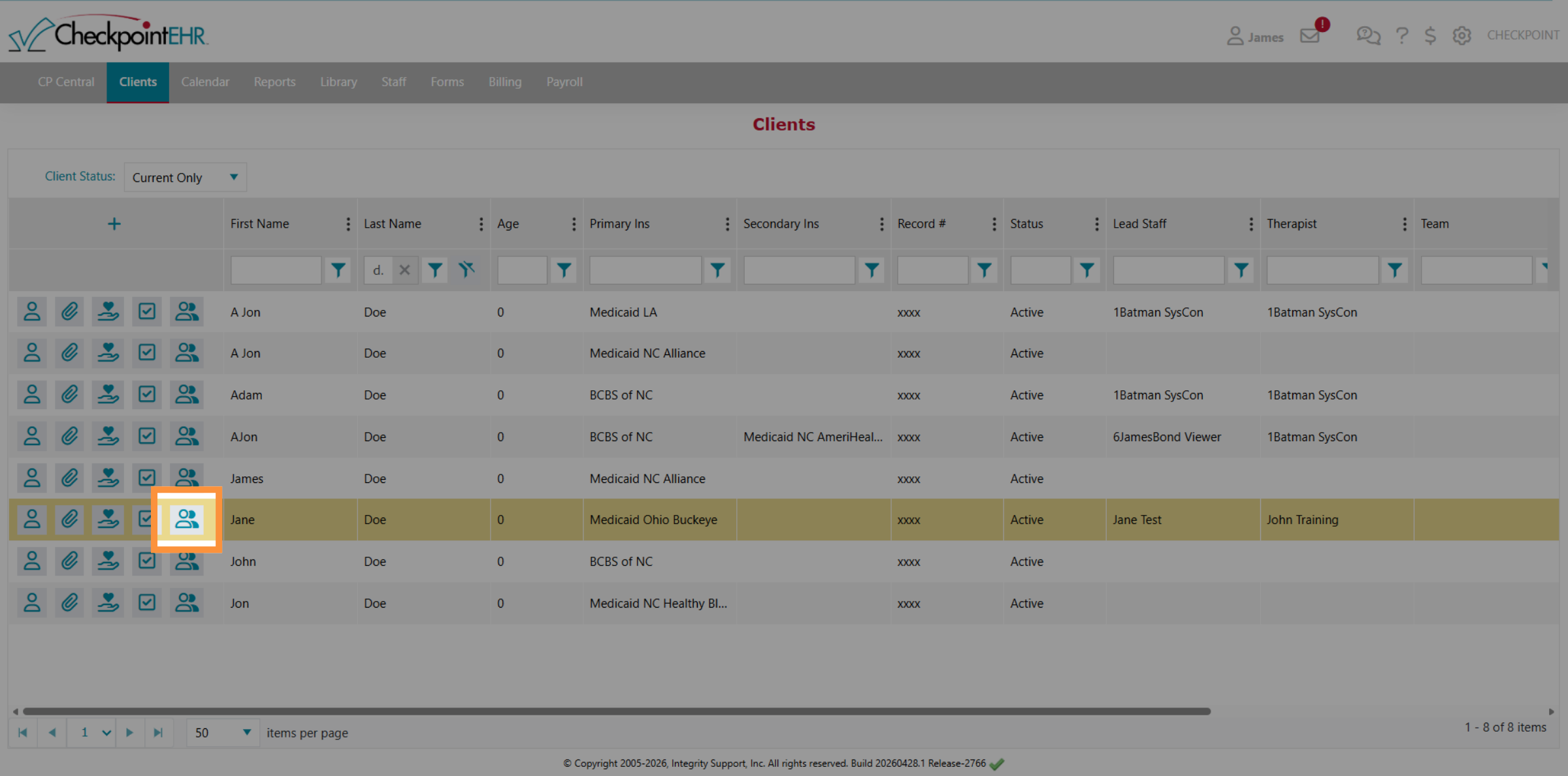 Select Client From List