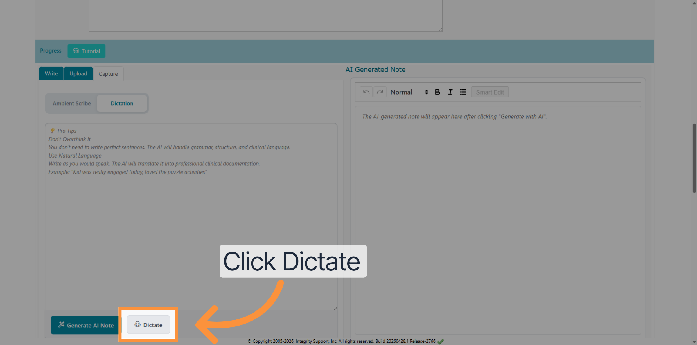 Start Dictation